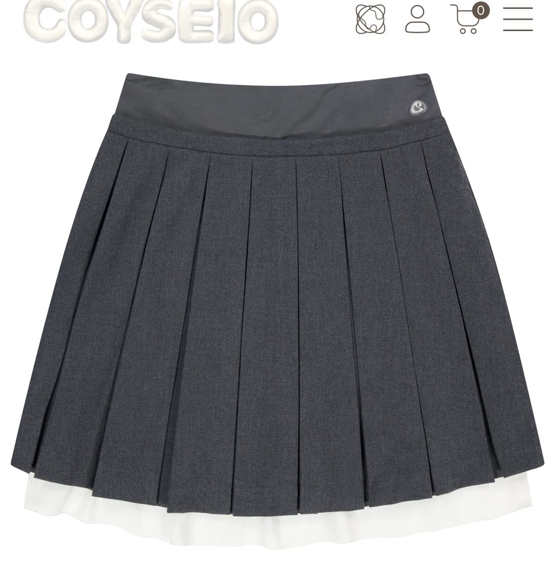 코이세이오 더블 플리츠 스커트 그레이 상품이미지1