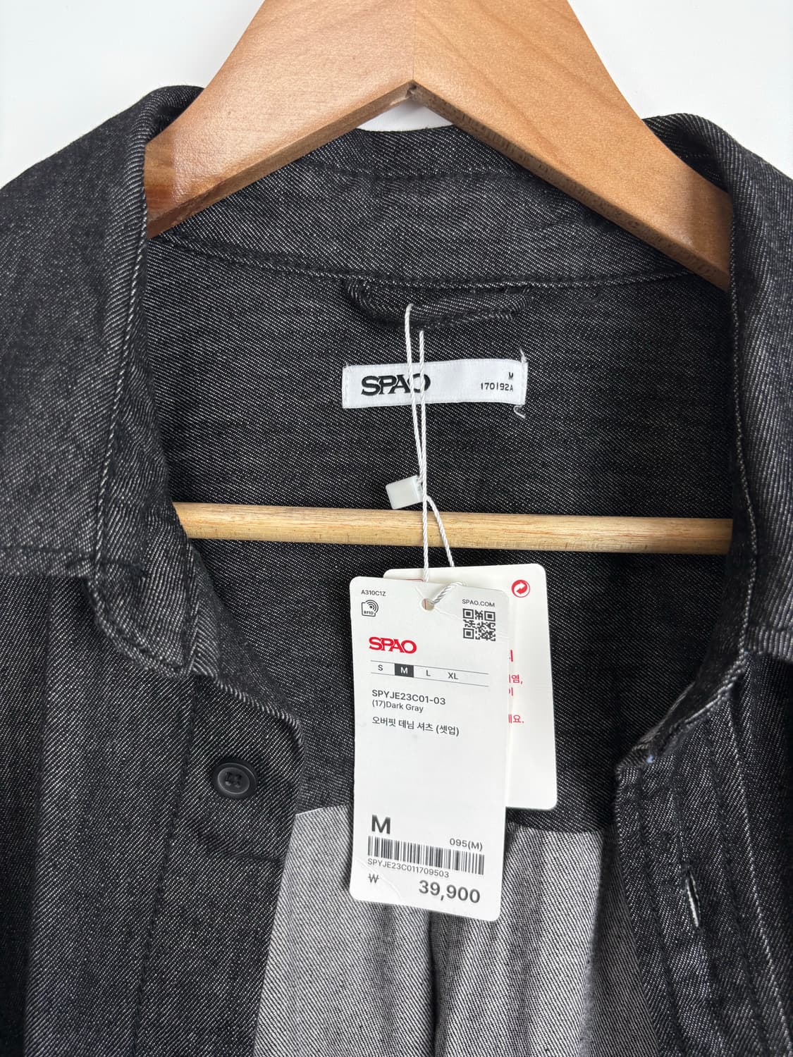 스파오 오버핏 데님 셔츠 (새상품) 상품이미지2