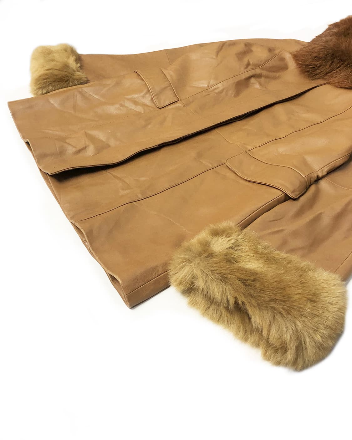 Vintage 트리밍 퍼 가죽 자켓(카라 탈부착 가능) 상품이미지4