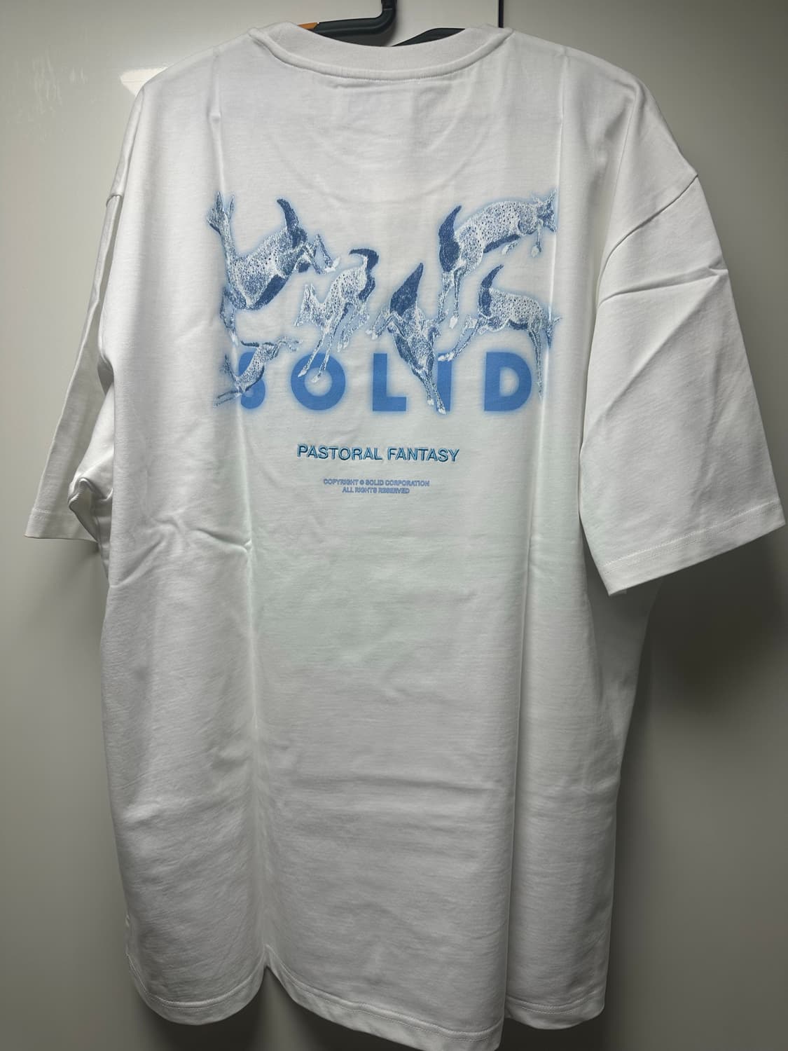 솔리드옴므 25ss 화이트 디어 백로고 반팔 티셔츠 52사이즈 상품이미지1