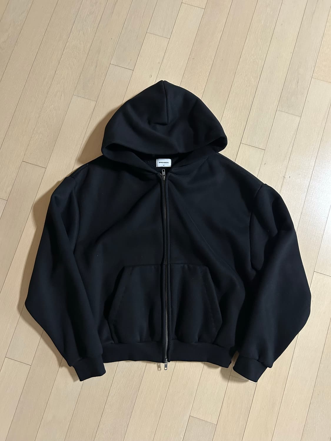 브렌슨 코지 오버핏 크롭 기모 후드집업 m 상품이미지2