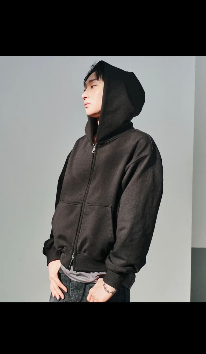 UNIFORM CROP HOOD ZIP-UP (BLACK) <1size> 상품이미지1