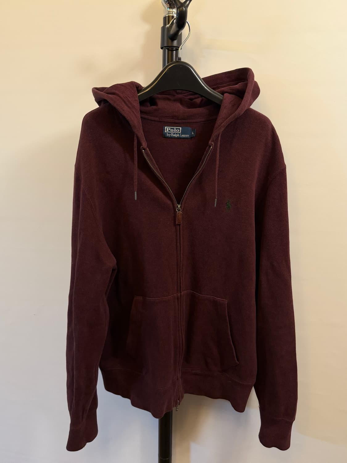 폴로 대장급 버건디 후드집업 상품이미지3