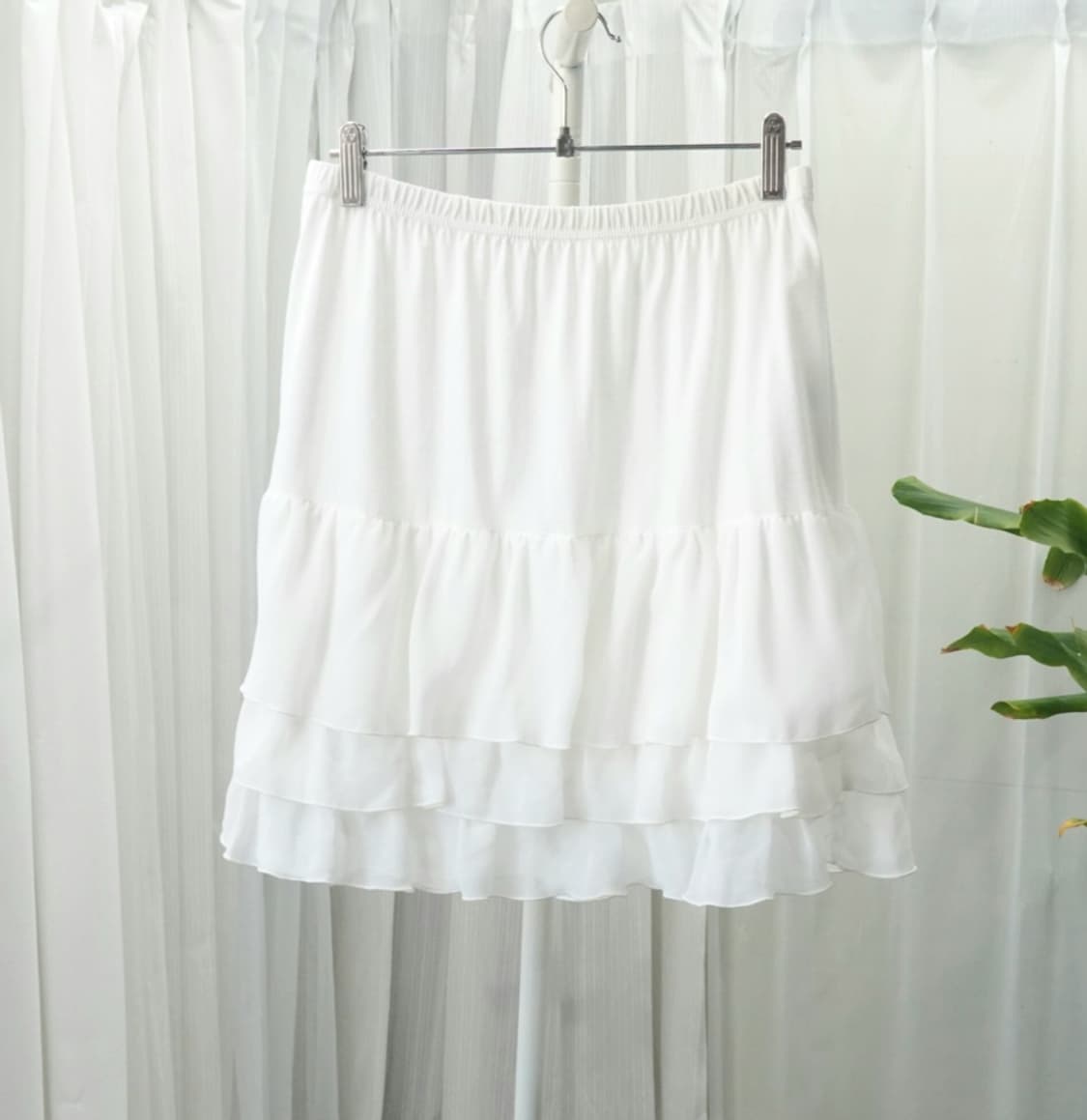 화이트 캉캉 프릴 밴딩 스커트 1886 상품이미지2