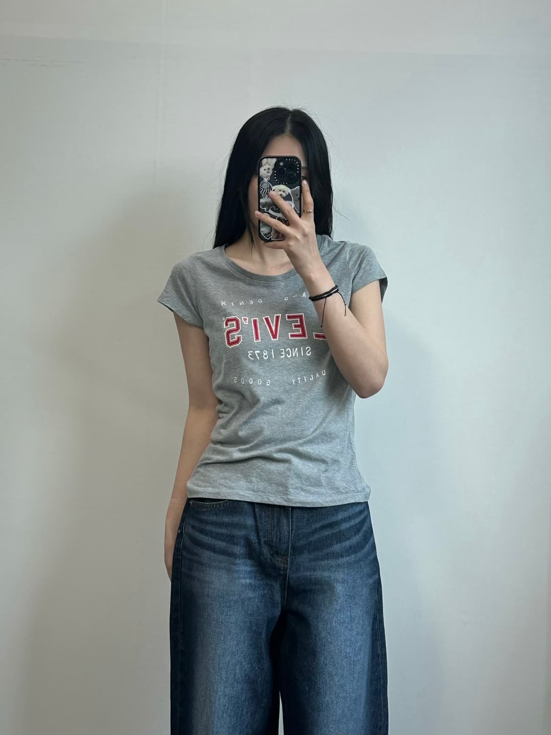 리바이스 스펠아웃 그레이 반팔 티셔츠 상품이미지1