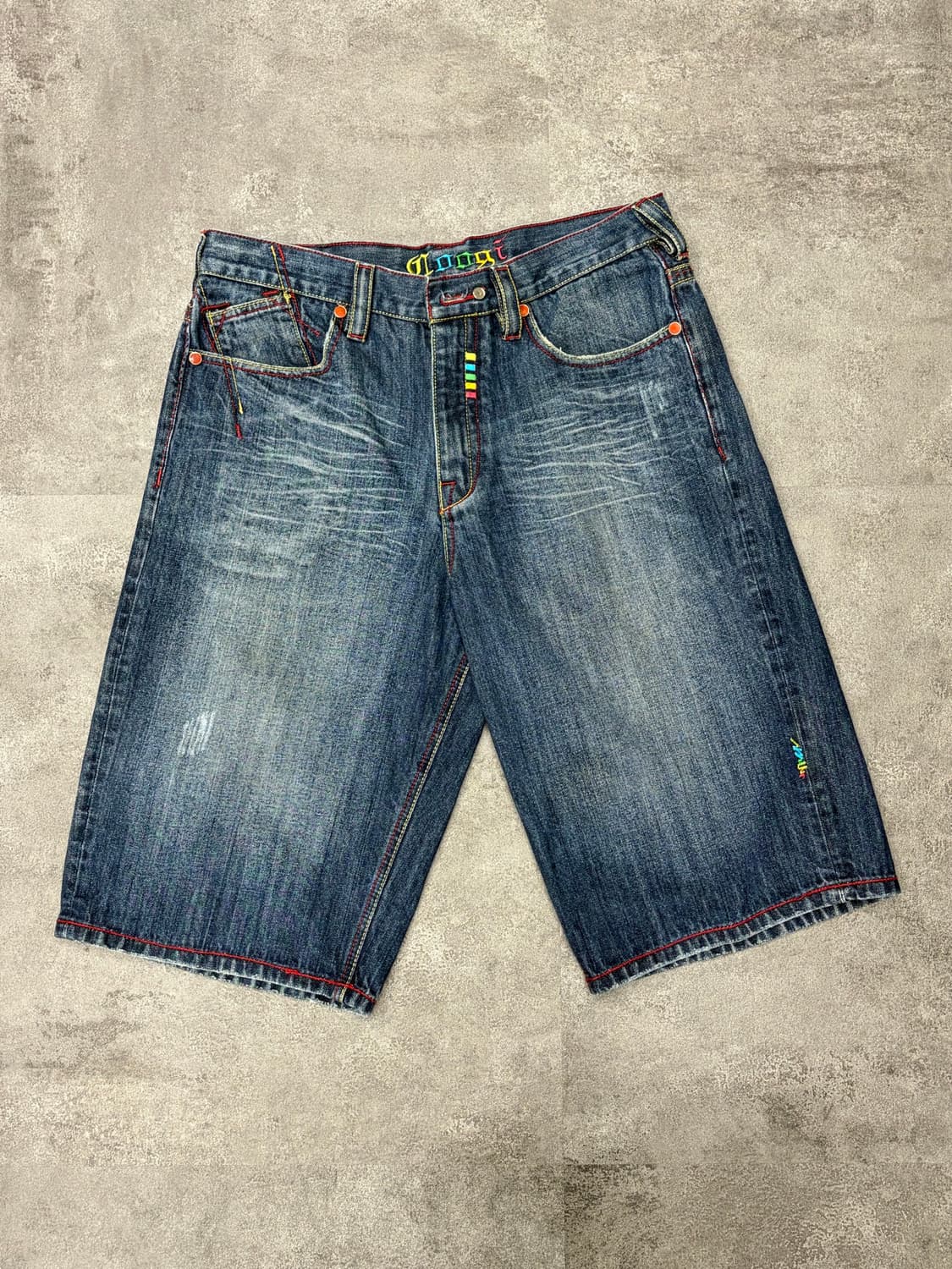 90-00s Coogi rainbow logo denim shorts 상품이미지3