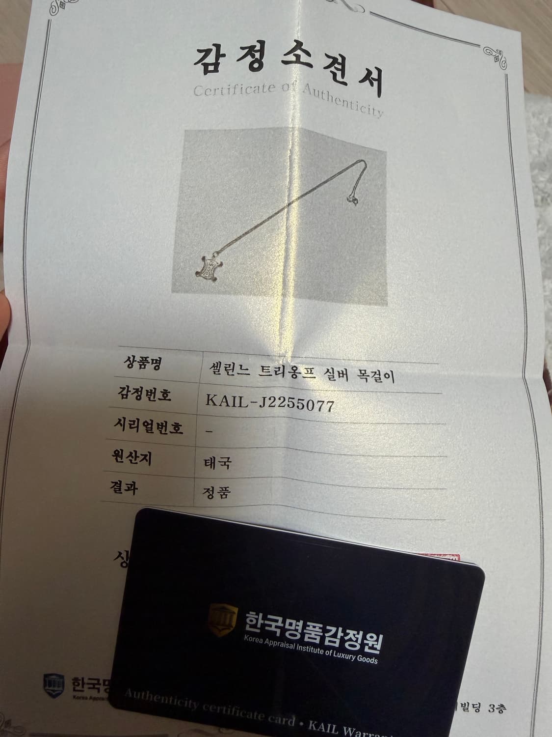 셀린느 트리옹프 실버 목걸이 상품이미지3