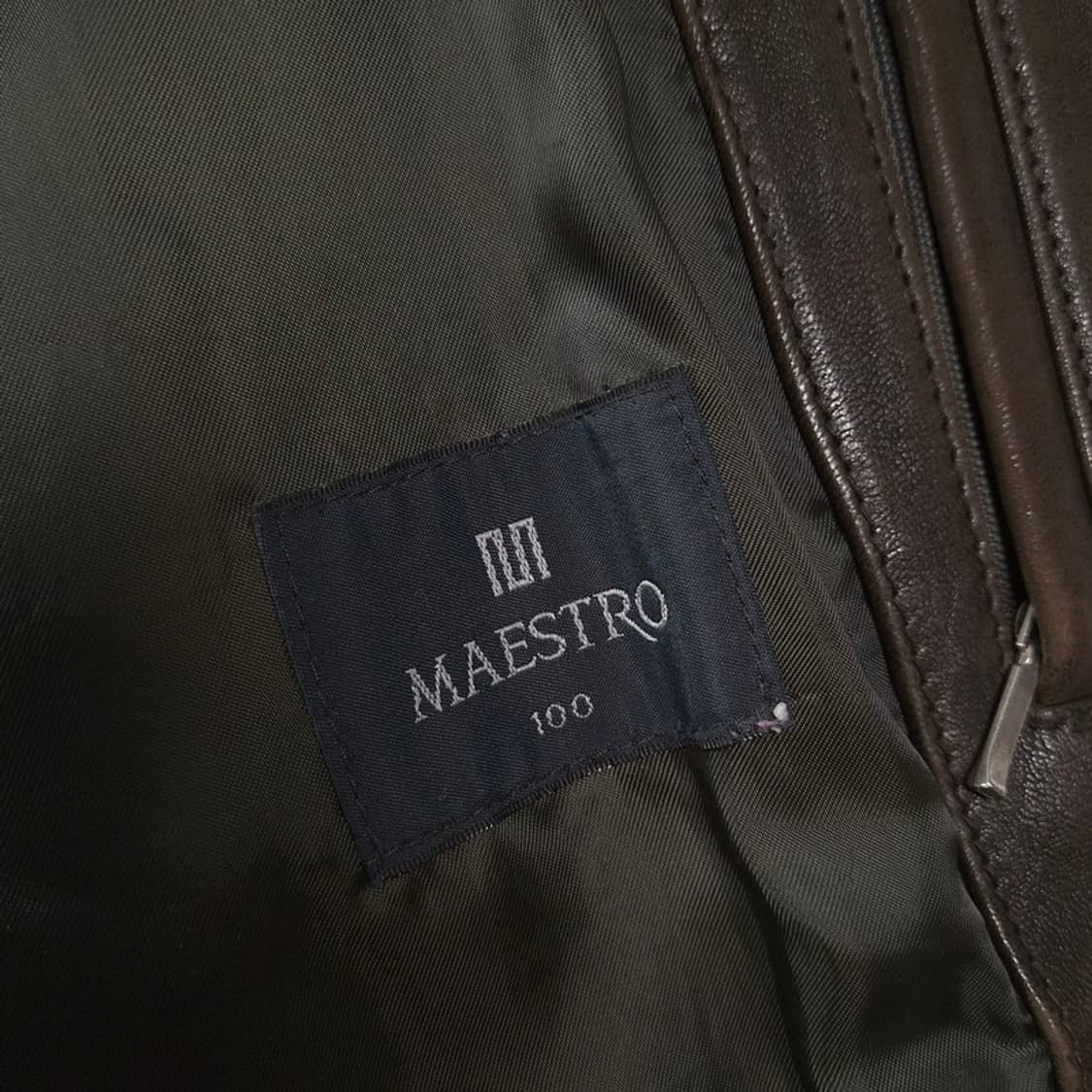 마에스트로 빈티지 다크브라운 리얼 램스킨 자켓 L 상품이미지7