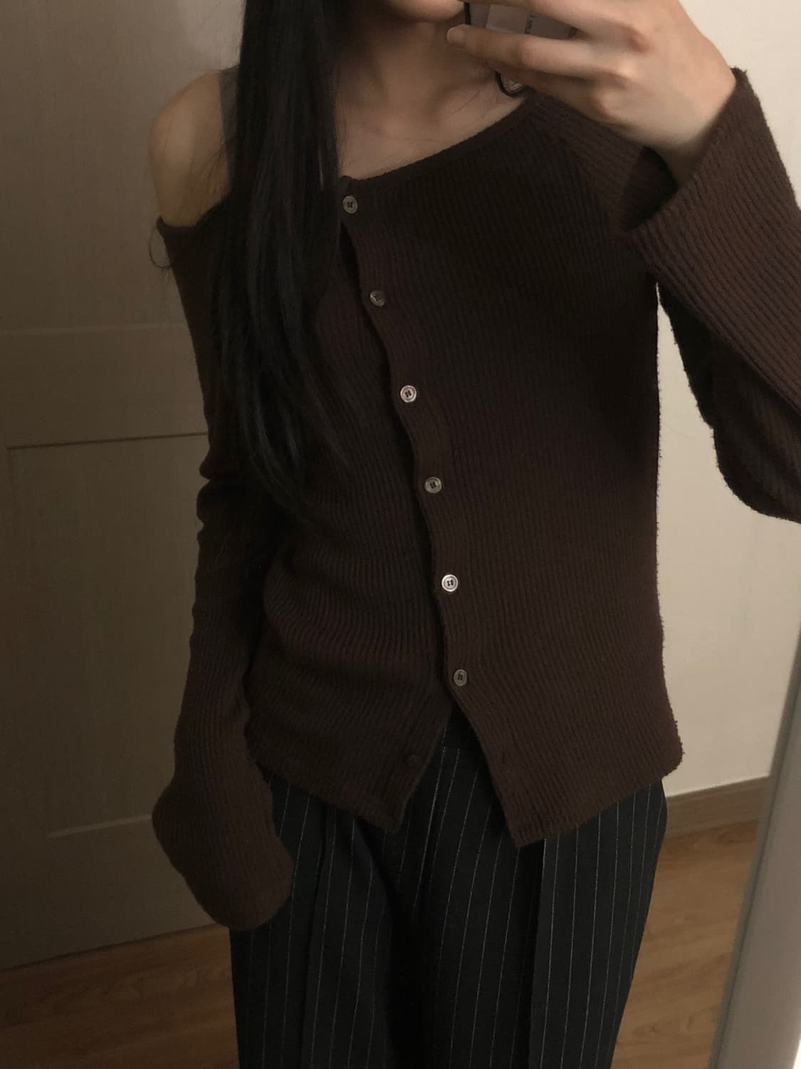 u넥/오프숄더 니트 가디건 상품이미지1