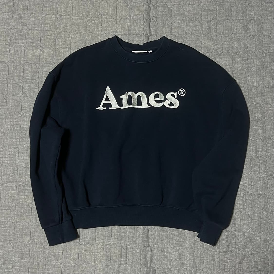 아메스 월드와이드 맨투맨 네이비 S 아메스 스웨터 긴팔 크롭 상품이미지1