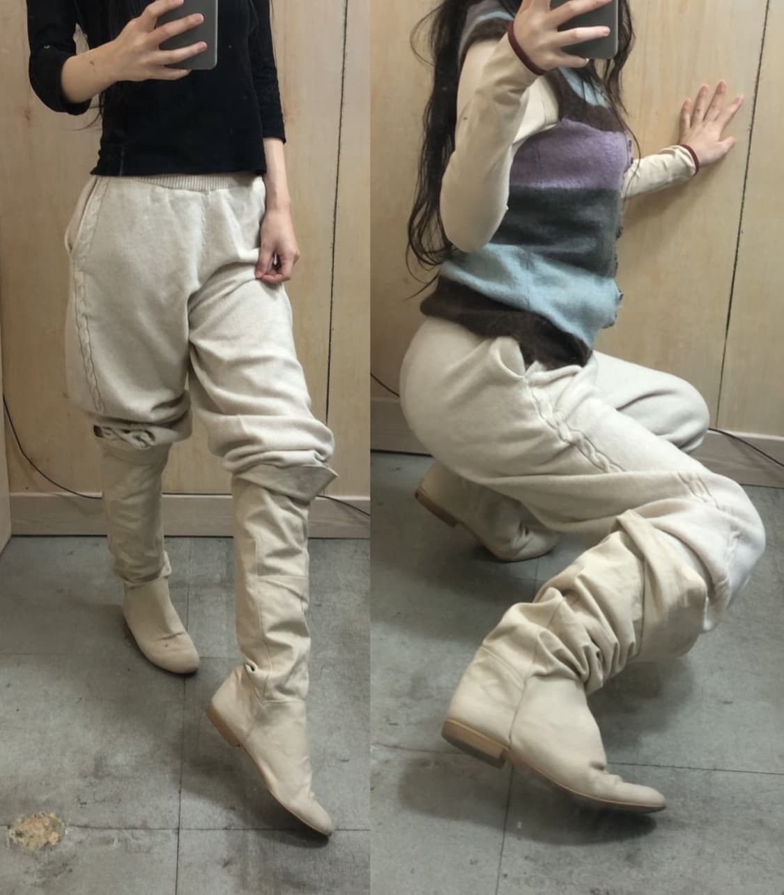 [직수입] 빈티지 90s 캔버스 니하이부츠 상품이미지5