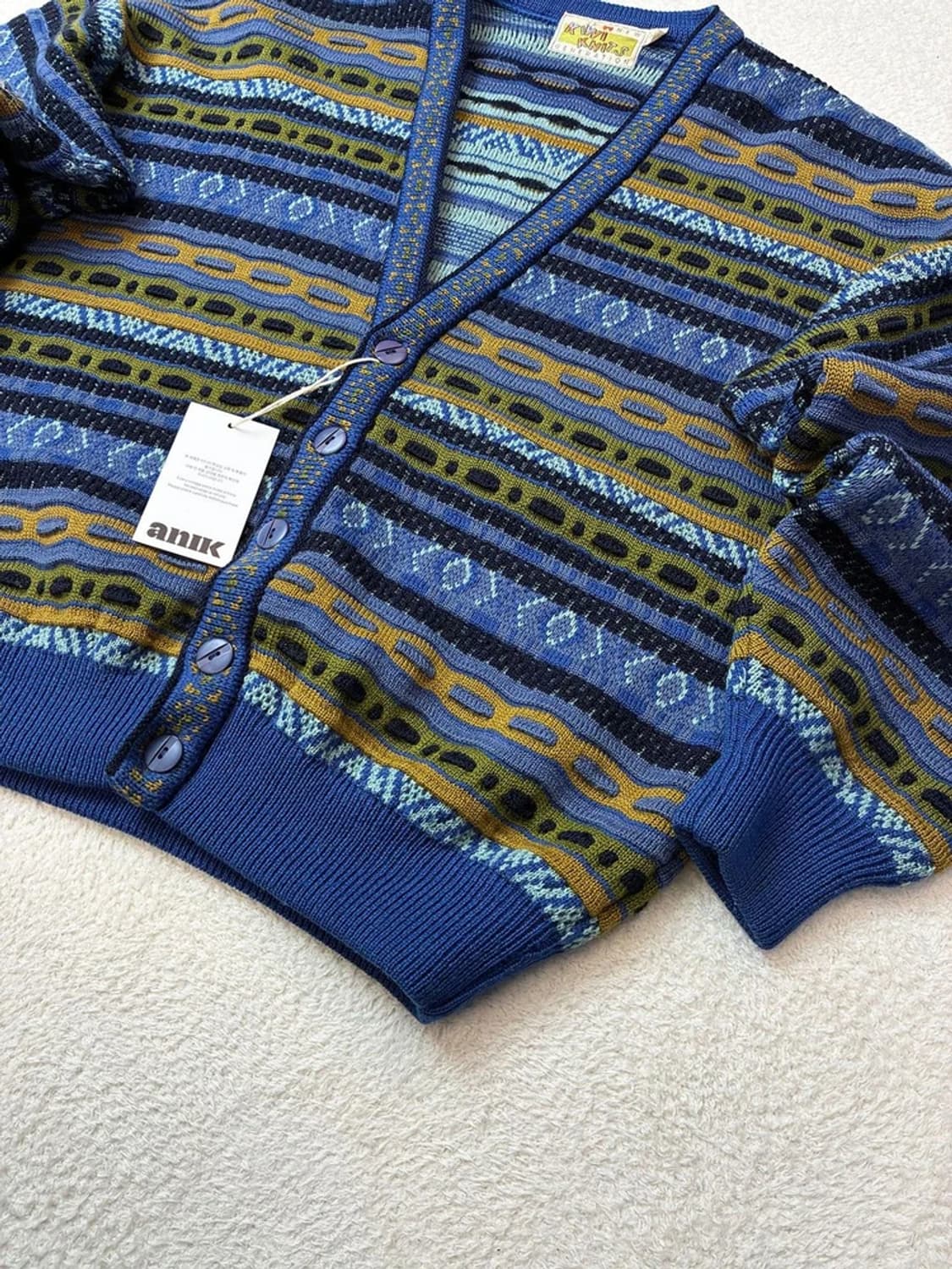 키위 Kiwi 뉴질랜드 3D 에스닉 케이블 울 니트 가디건 PN5930 상품이미지3