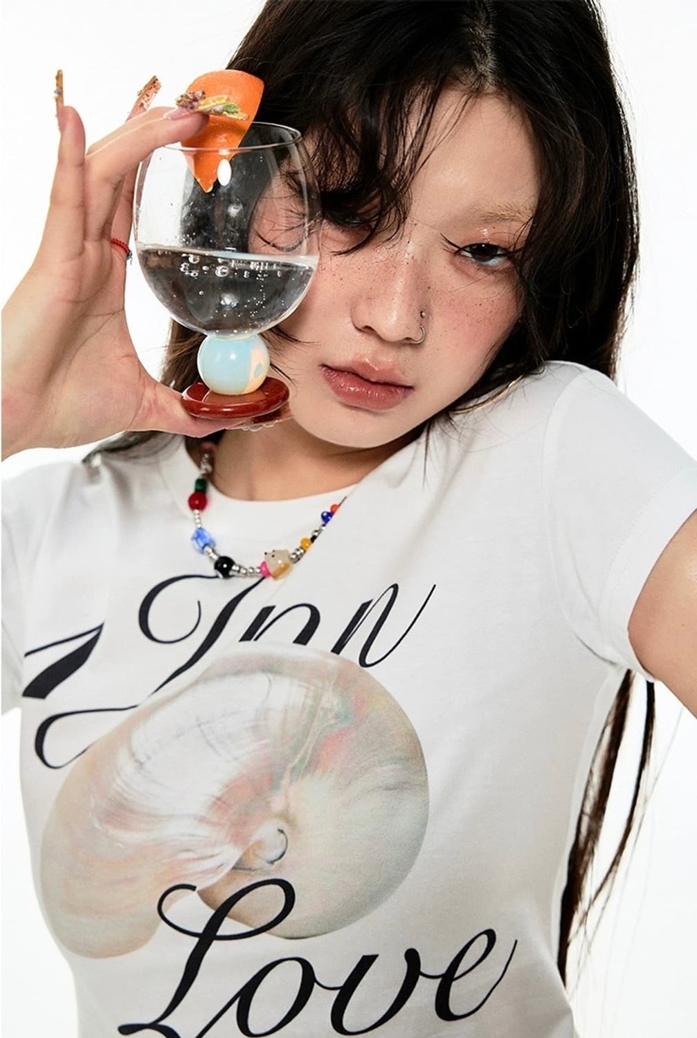 소라껍질 프린팅 크롭티셔츠 상품이미지3