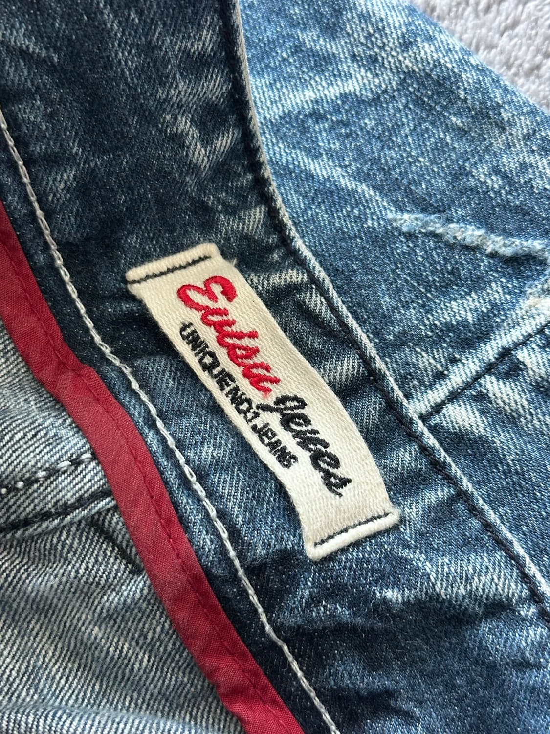 에비수 워싱 하프 신치백 데님팬츠 반바지 7부~8부 상품이미지4