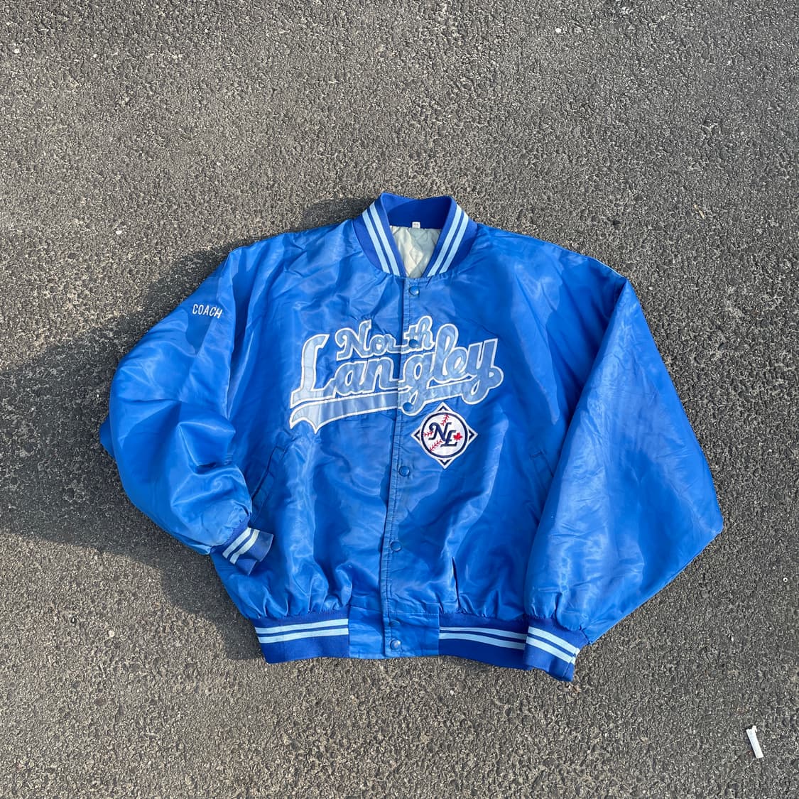 90s 빈티지 올드스쿨 사틴 바시티 자켓 힙합 스타디움 점퍼 XXL 상품이미지2