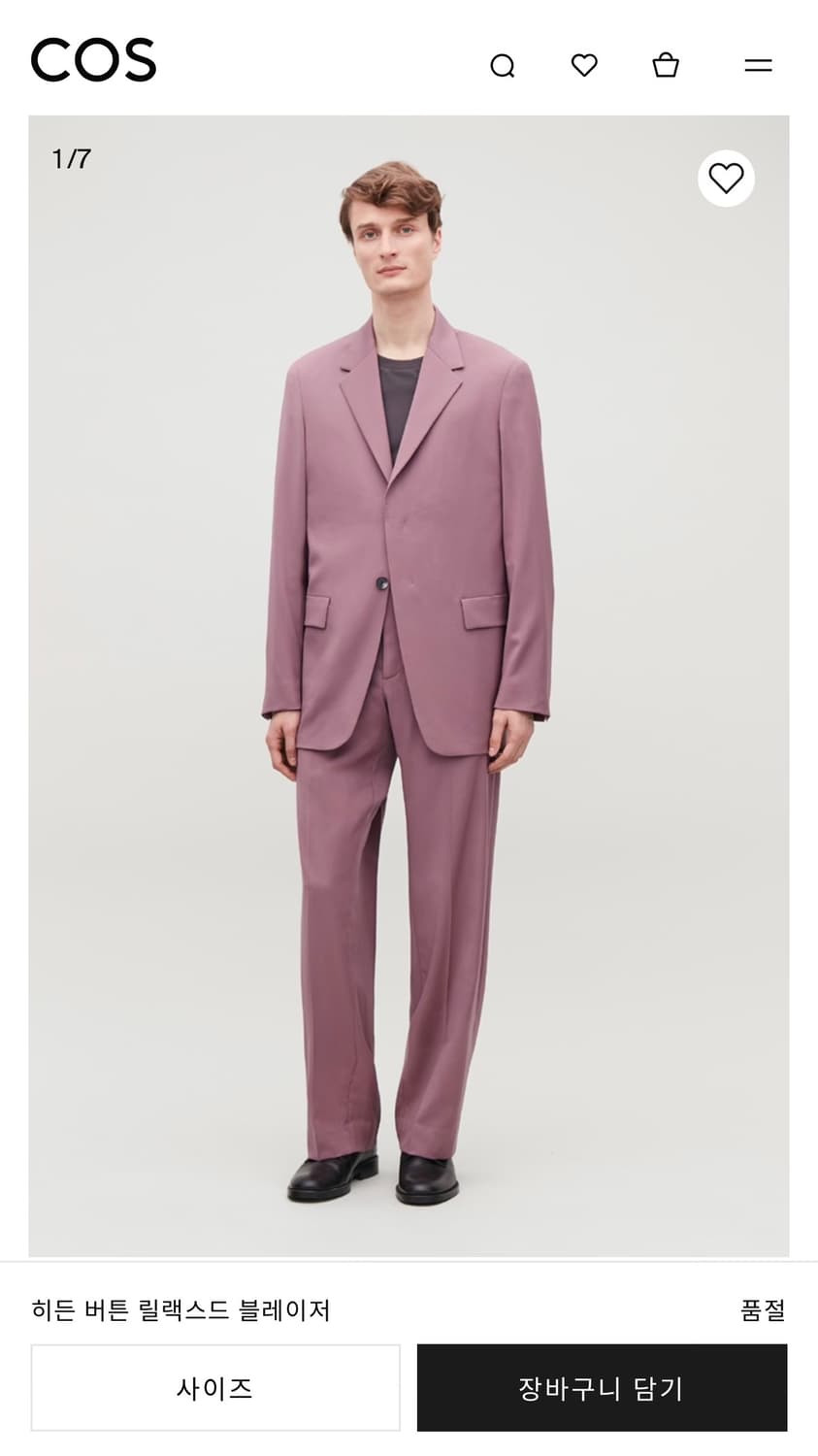 코스 히든 버튼 릴랙스드 블레이저 상품이미지7