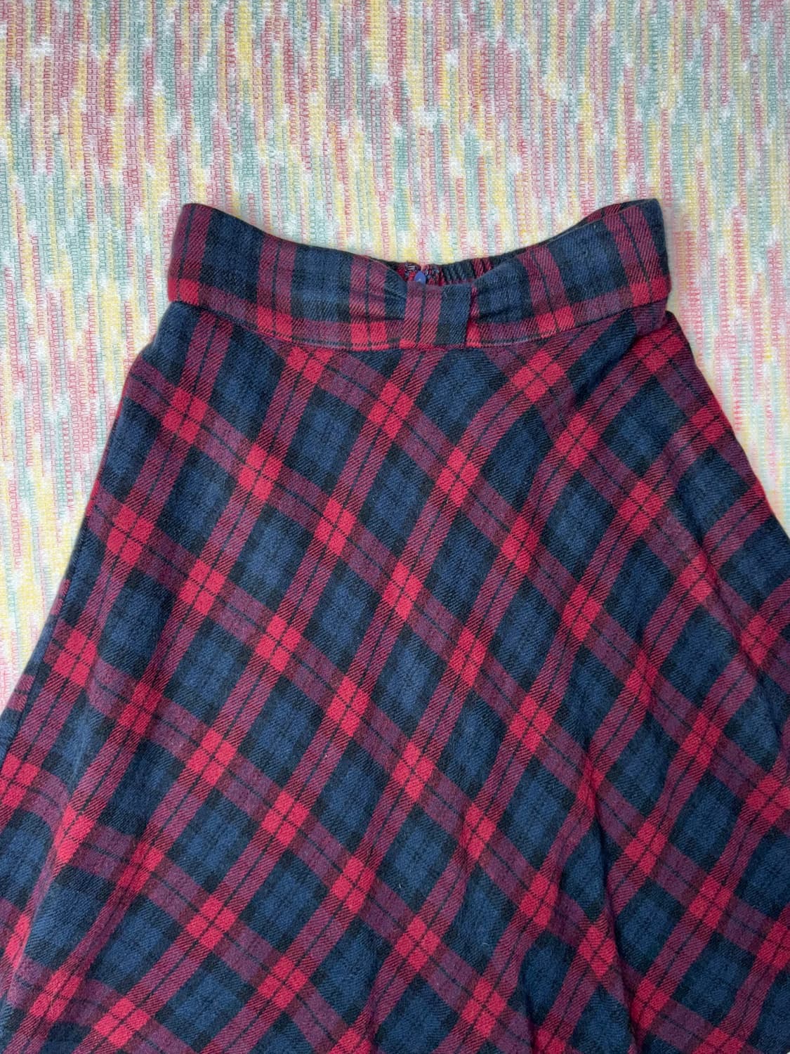 레드 체크 리본 포인트 스커트 상품이미지2