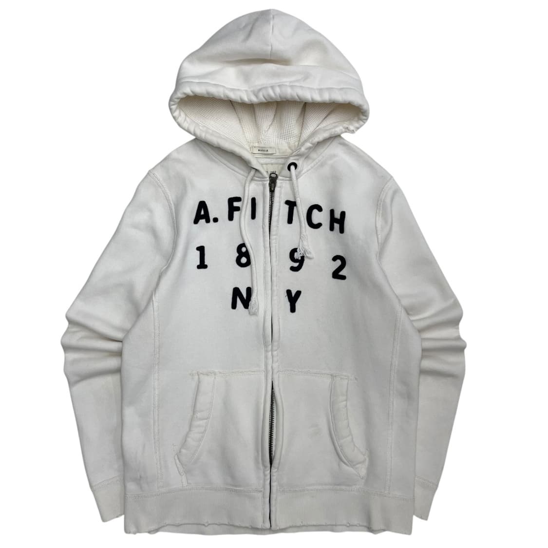 아베크롬비 센터로고 화이트 후드집업 M 상품이미지2