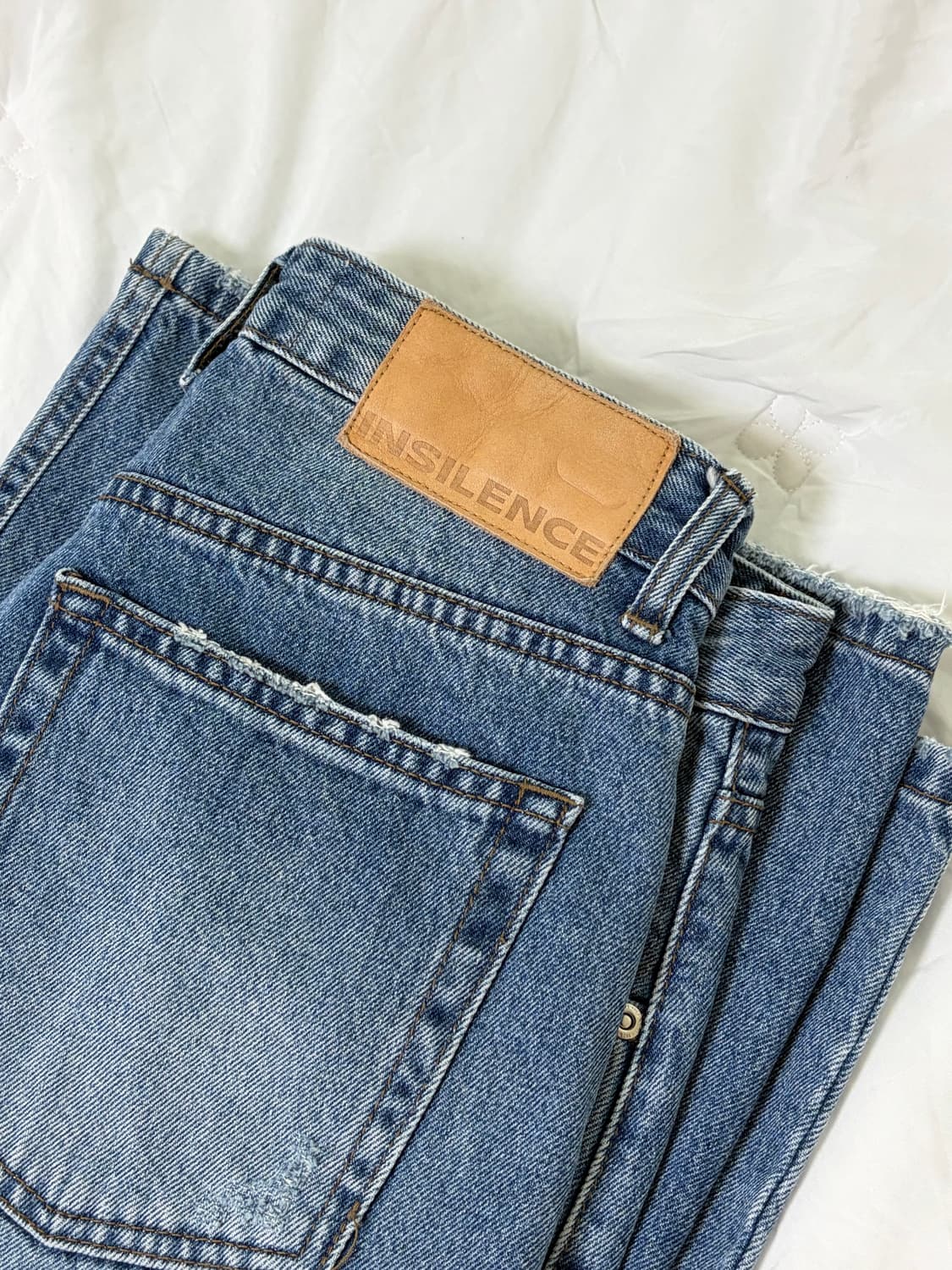 인사일런스 우먼 로우 웨이스트 와이드 진 블루 xs 상품이미지2