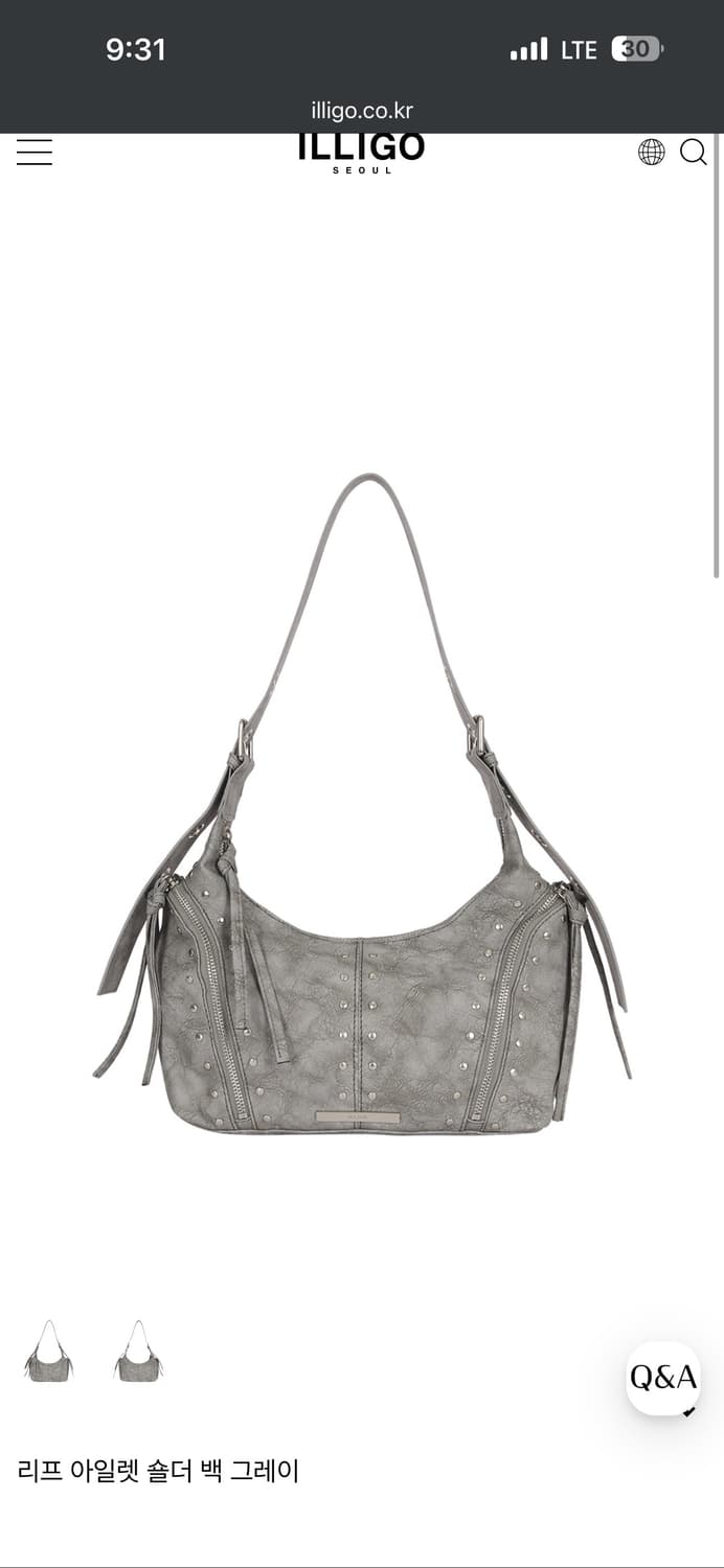 일리고 리프 아일렛 숄더 백 그레이 상품이미지1