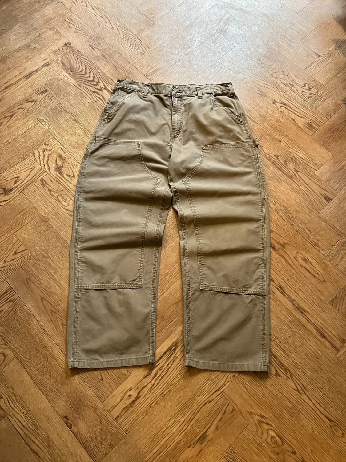 [34]칼하트 USA 덩가리핏 라이트브라운 더블니 워크 팬츠 상품이미지1