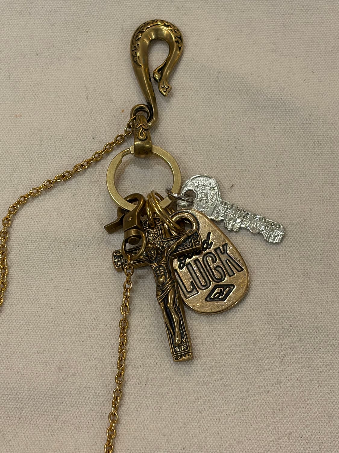 LUCK 크로스 체인 키링 / 감성 빈티지 키링 상품이미지2