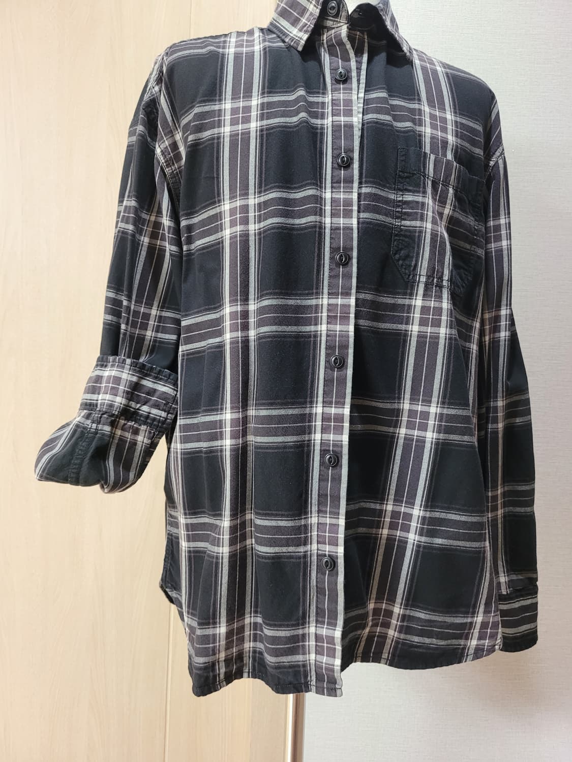 후아유 WHO.A.U 남자 체크 셔츠 XL 브라운 상품이미지3