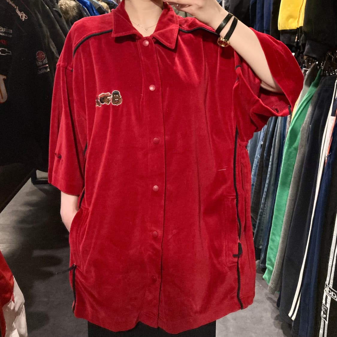 [IM]플래티넘 푸부 반팔 벨벳져지 레드 상품이미지3