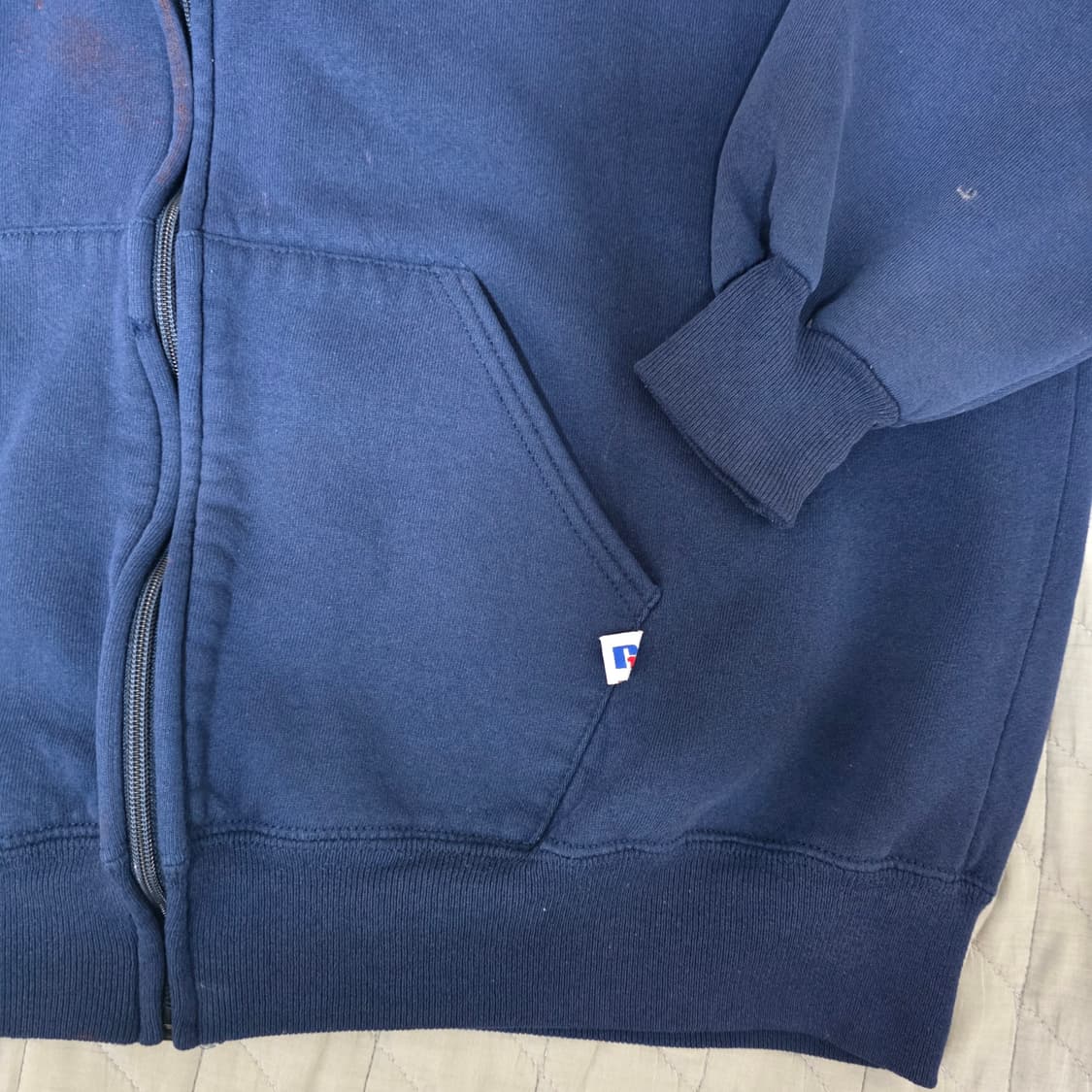 [XXL] 90s 러셀 애슬레틱 후드집업 네이비 베드 블리칭ver.14 상품이미지2