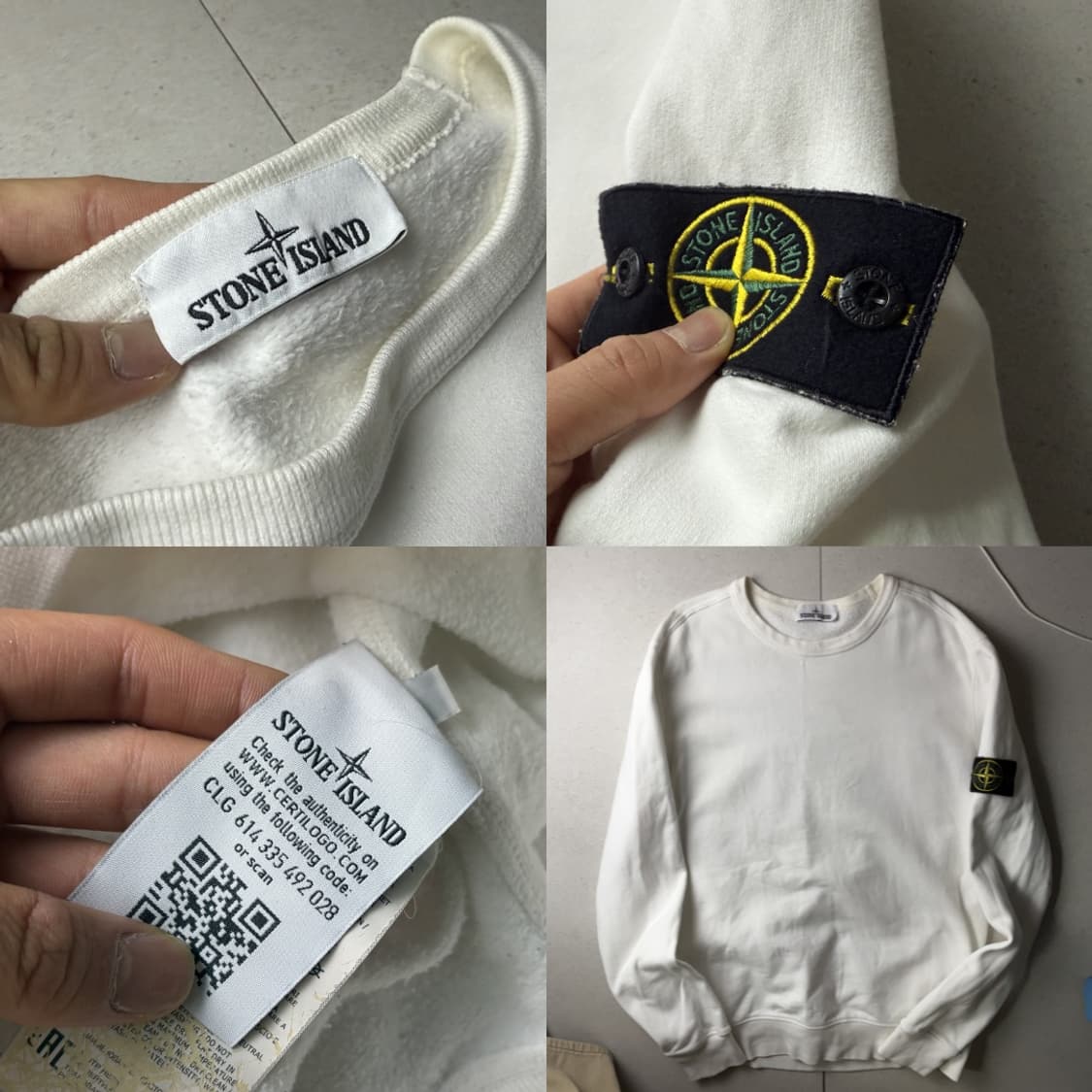 스톤아일랜드 화이트 맨투맨 상품이미지2