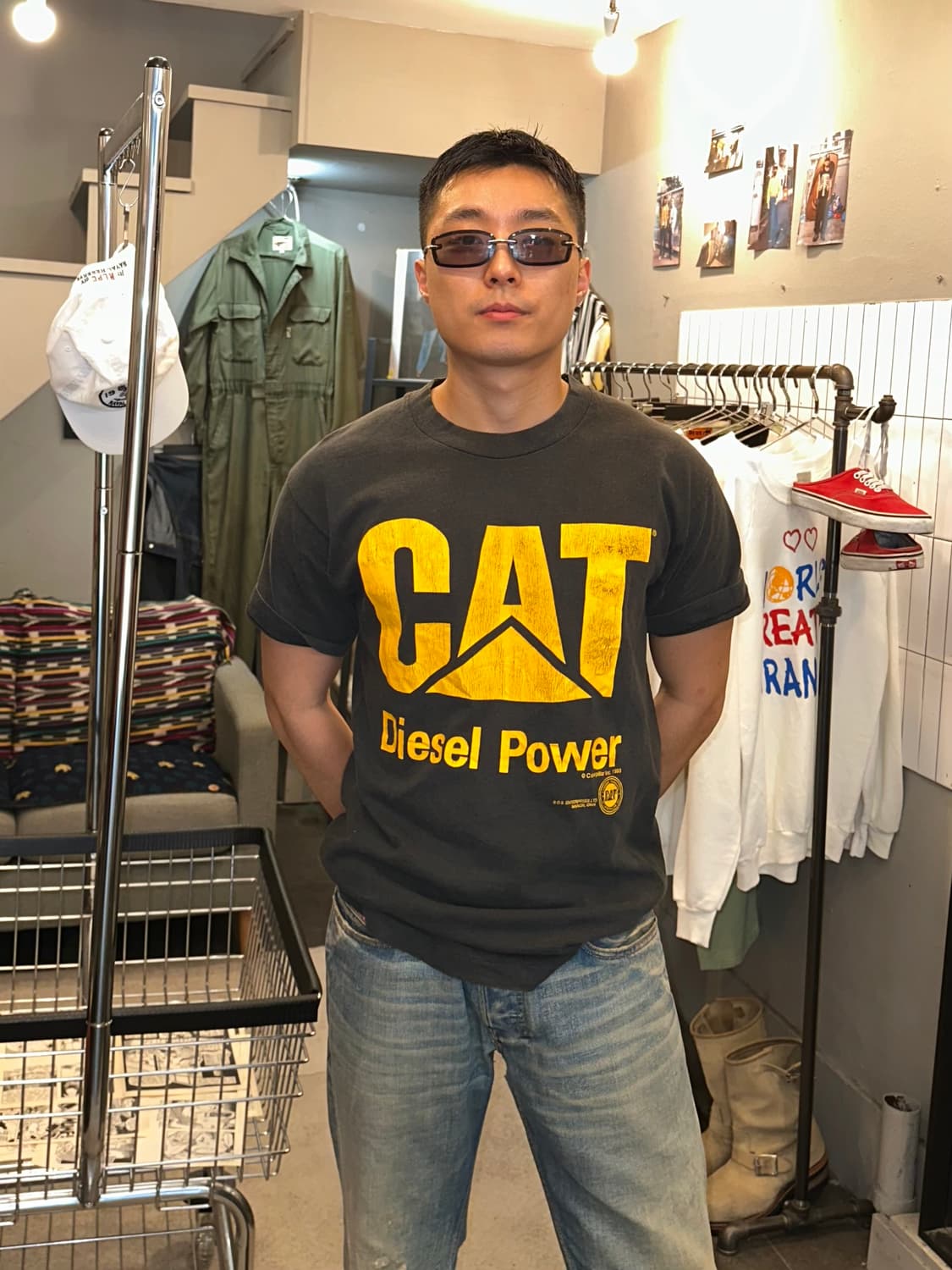 90‘s Caterpillar Cat USA faded single T 상품이미지1