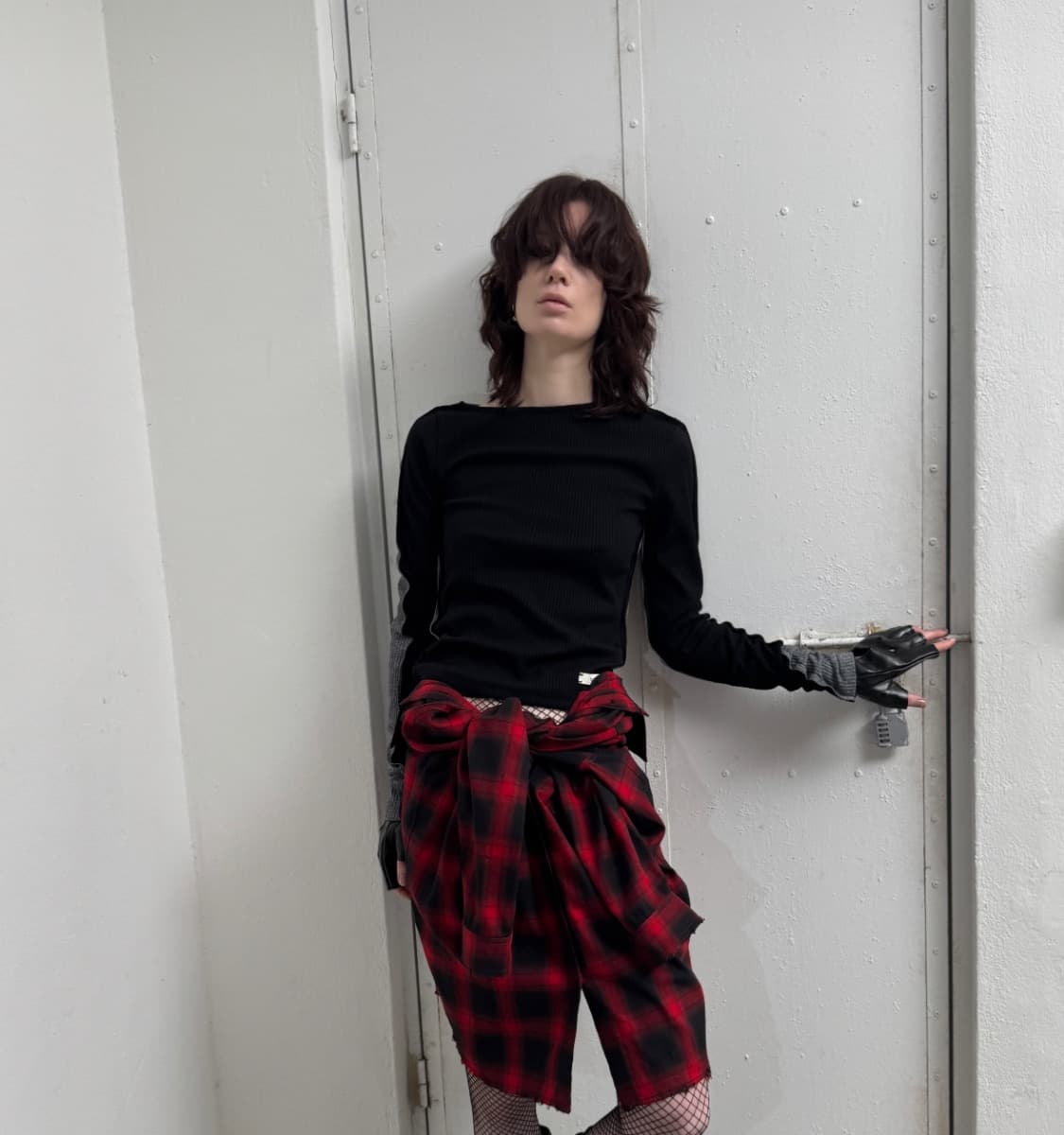 HALF AND HALF LONG SLEEVE TOP 상품이미지2