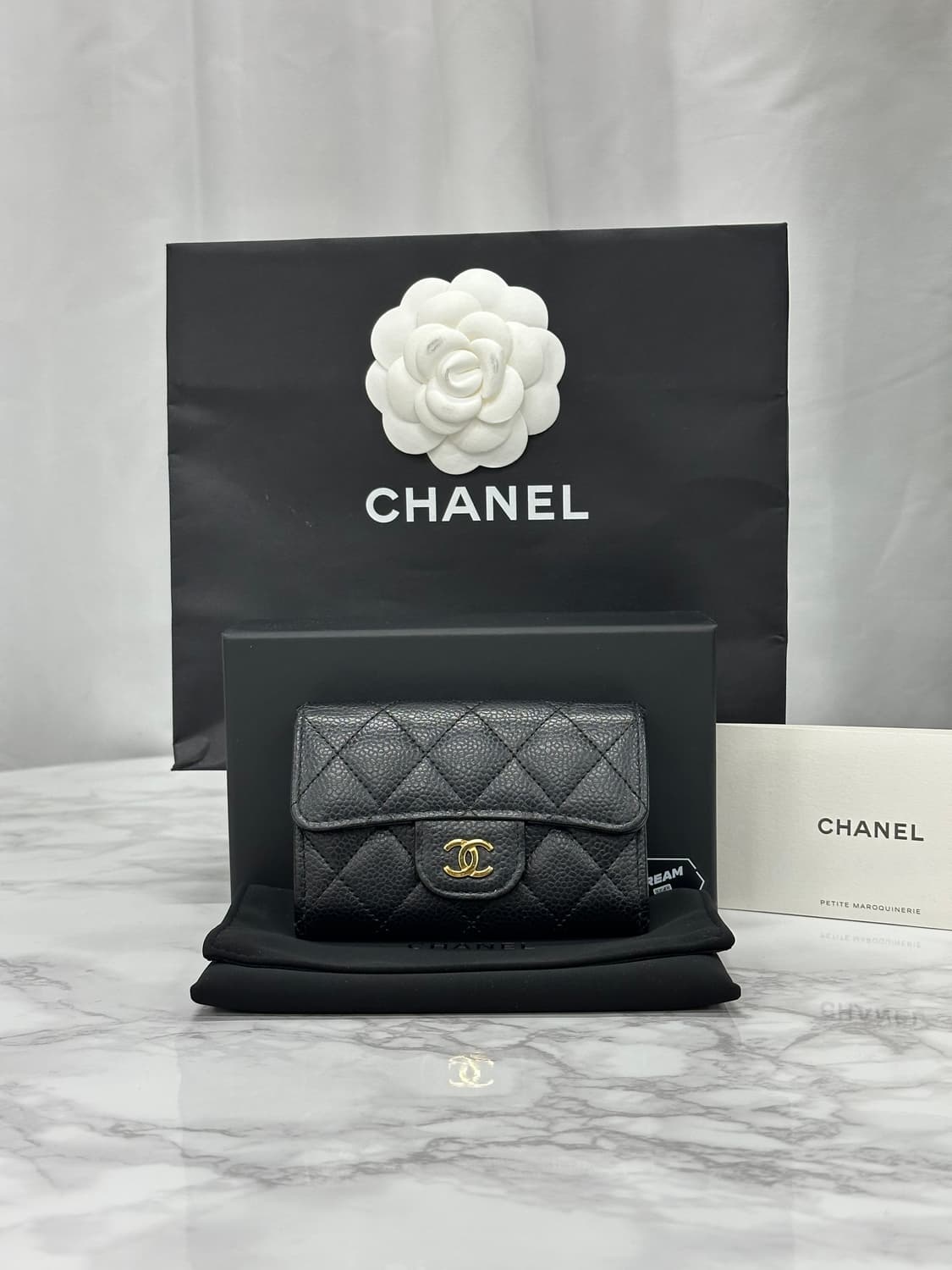 [풀구성] 샤넬 클래식 똑딱이 금장메탈 카드지갑 상품이미지1