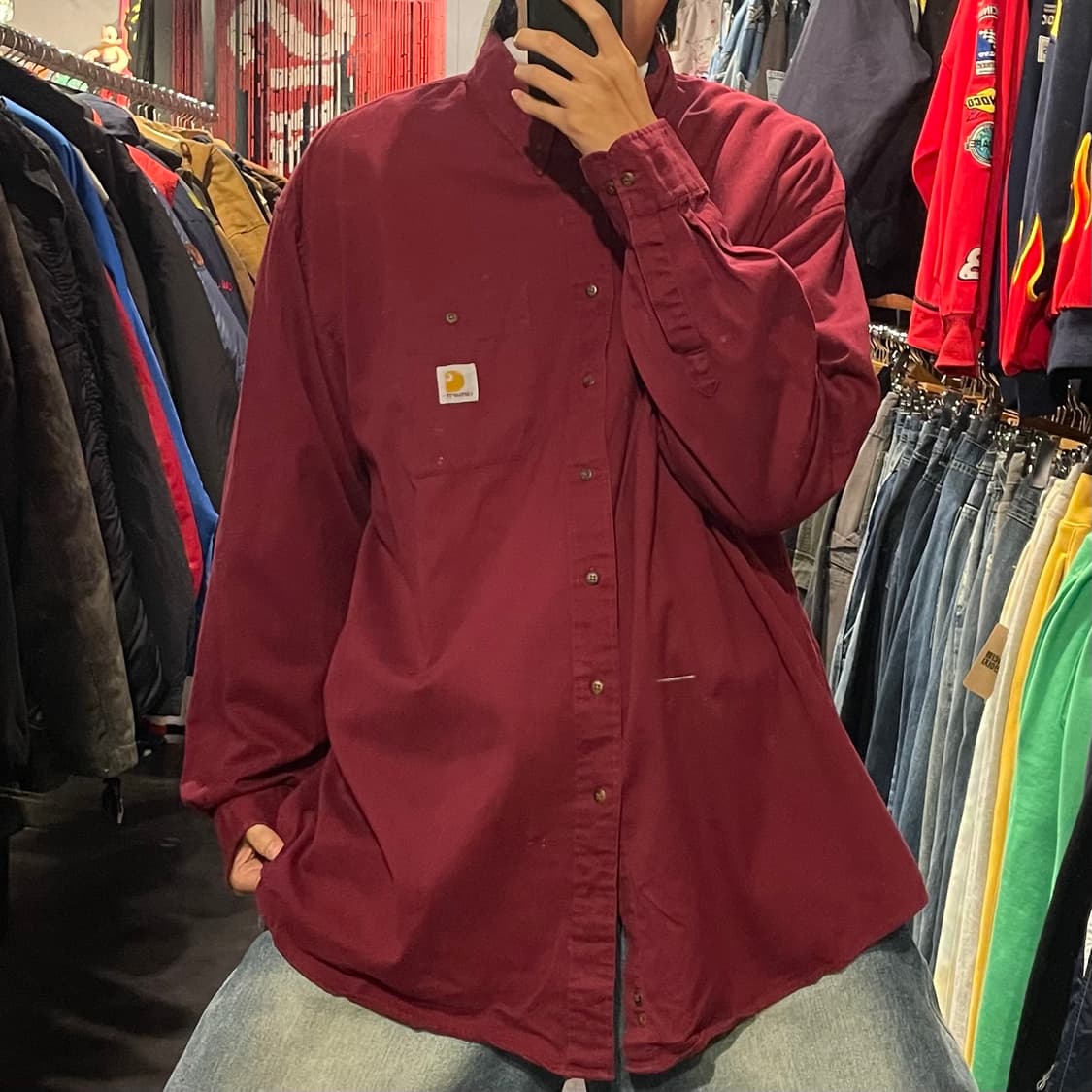 [IM] carhartt 칼하트 버건디 긴팔셔츠 상품이미지2