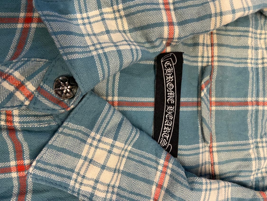크롬하츠 레더패치 플란넬 셔츠 사이즈 L 상품이미지3