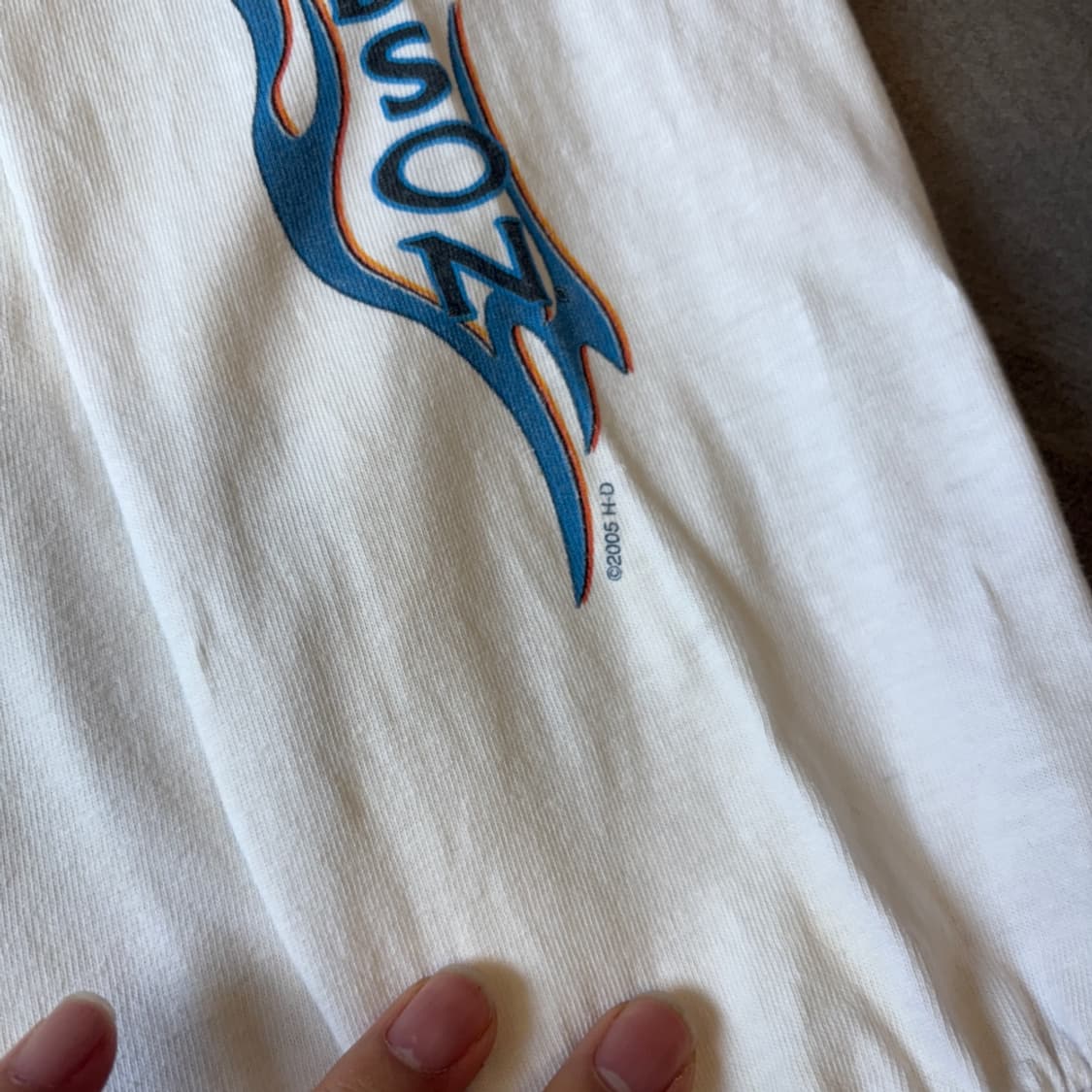 할리데이비슨 정품 화이트 플레임 긴팔 티셔츠 롱슬리브 상품이미지5