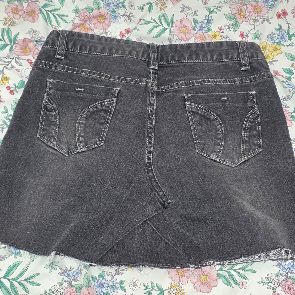 3000원 빈티지)와투케 데님 워싱 흑청치마 상품이미지3