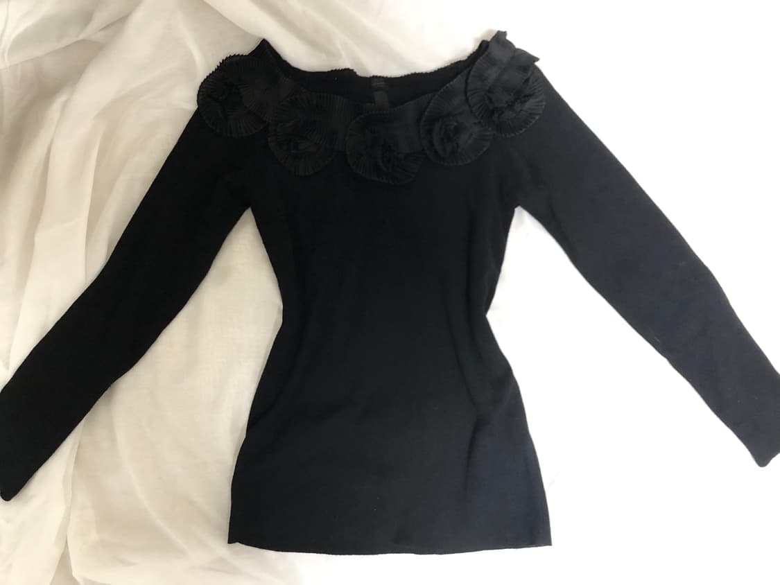 빈티지 블랙 원숄더 니트 상품이미지4