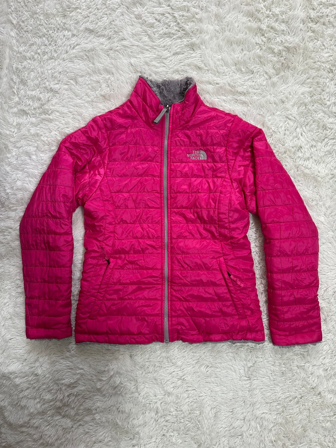노스페이스 여아 리버시블 패딩 핑크 S 상품이미지1