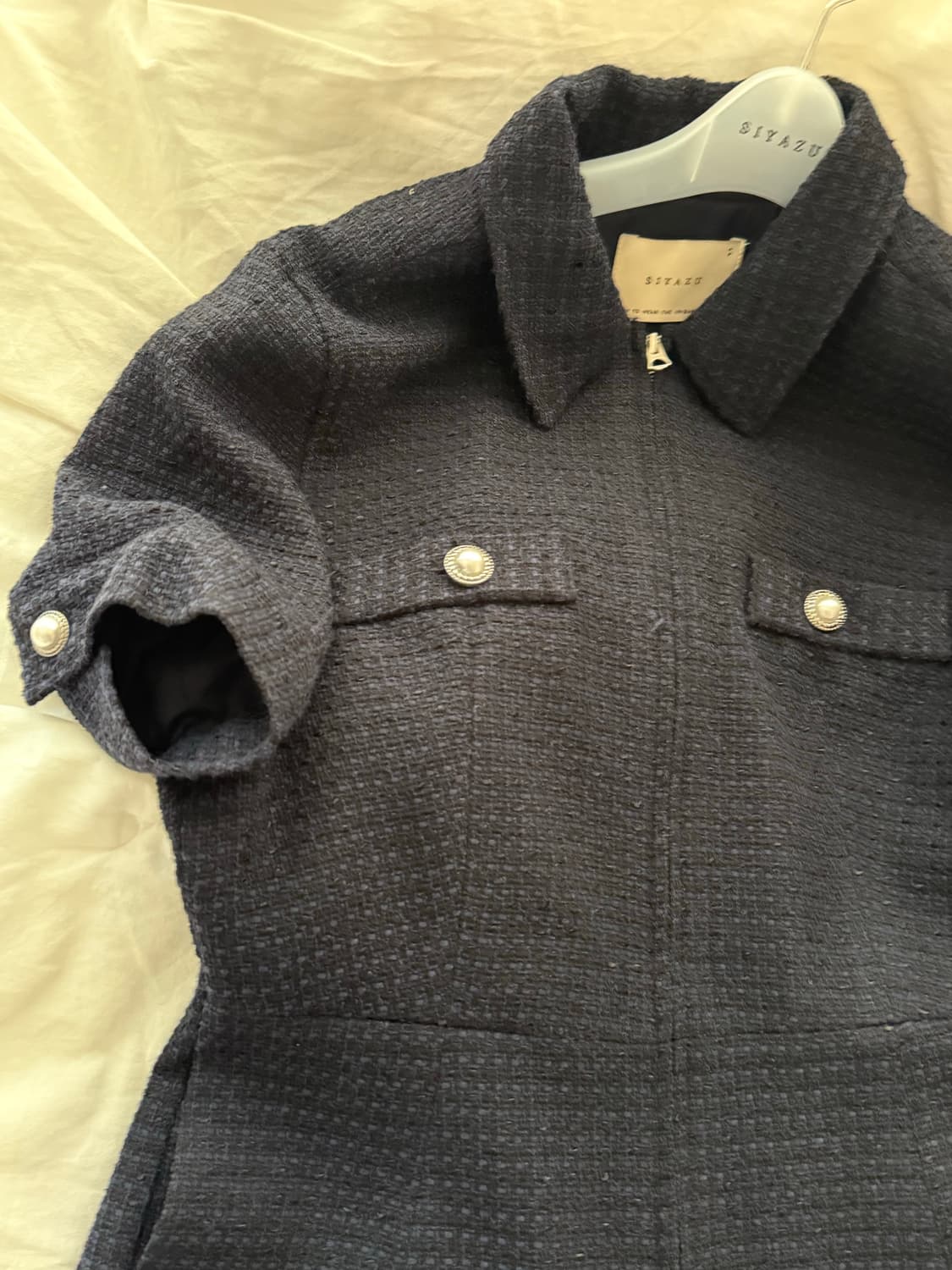 시야쥬 트위드 점프수트 네이비 상품이미지8