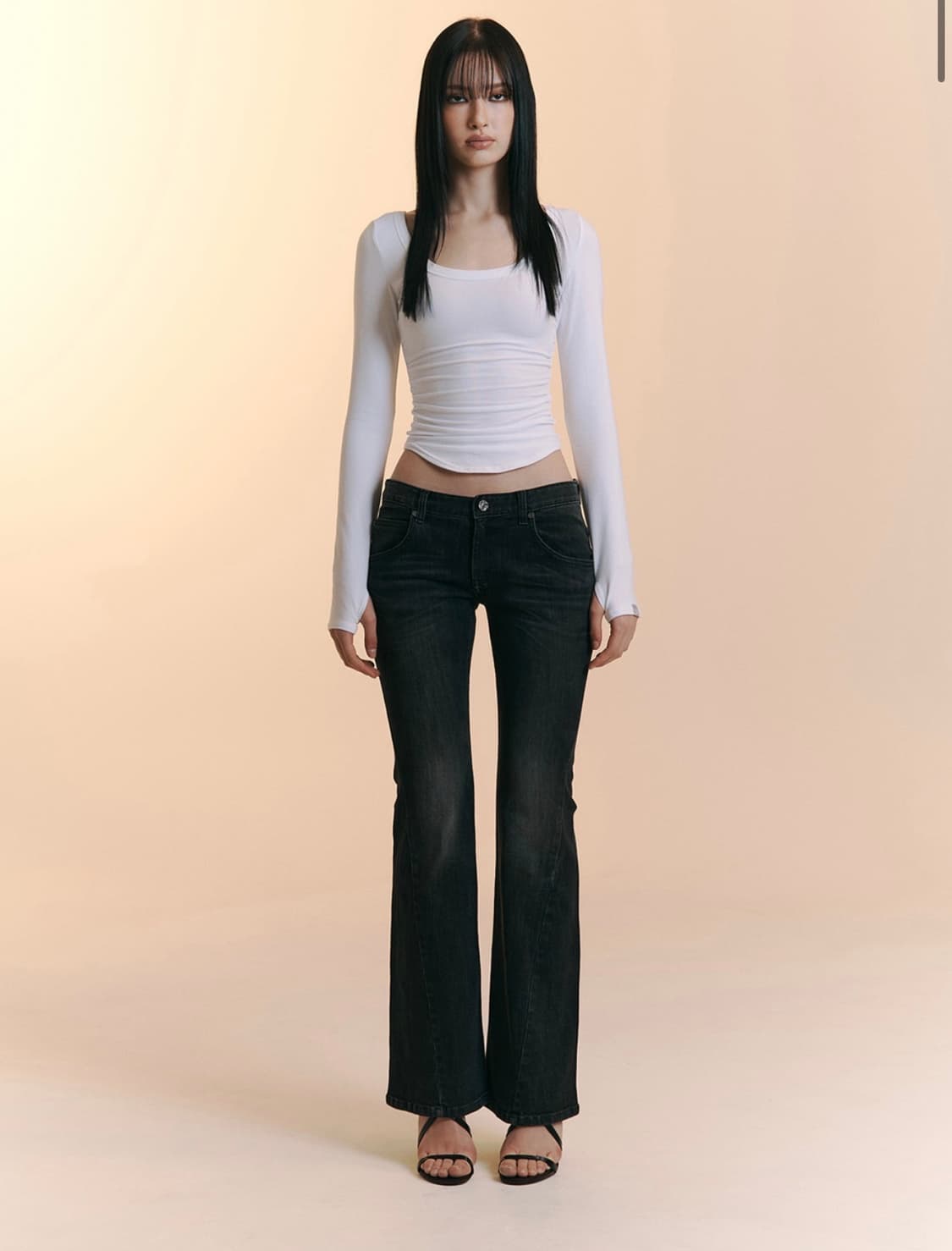 플리즈노팔로우 빈티지 워싱 부츠컷 데님 딥그레이 상품이미지1