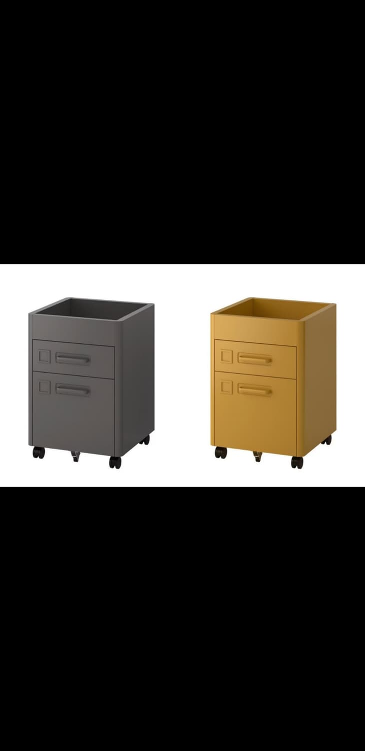 이케아 IKEA 이도센 고급 이동식 철제서랍장(다크그레이 or 옐로우) 상품이미지1