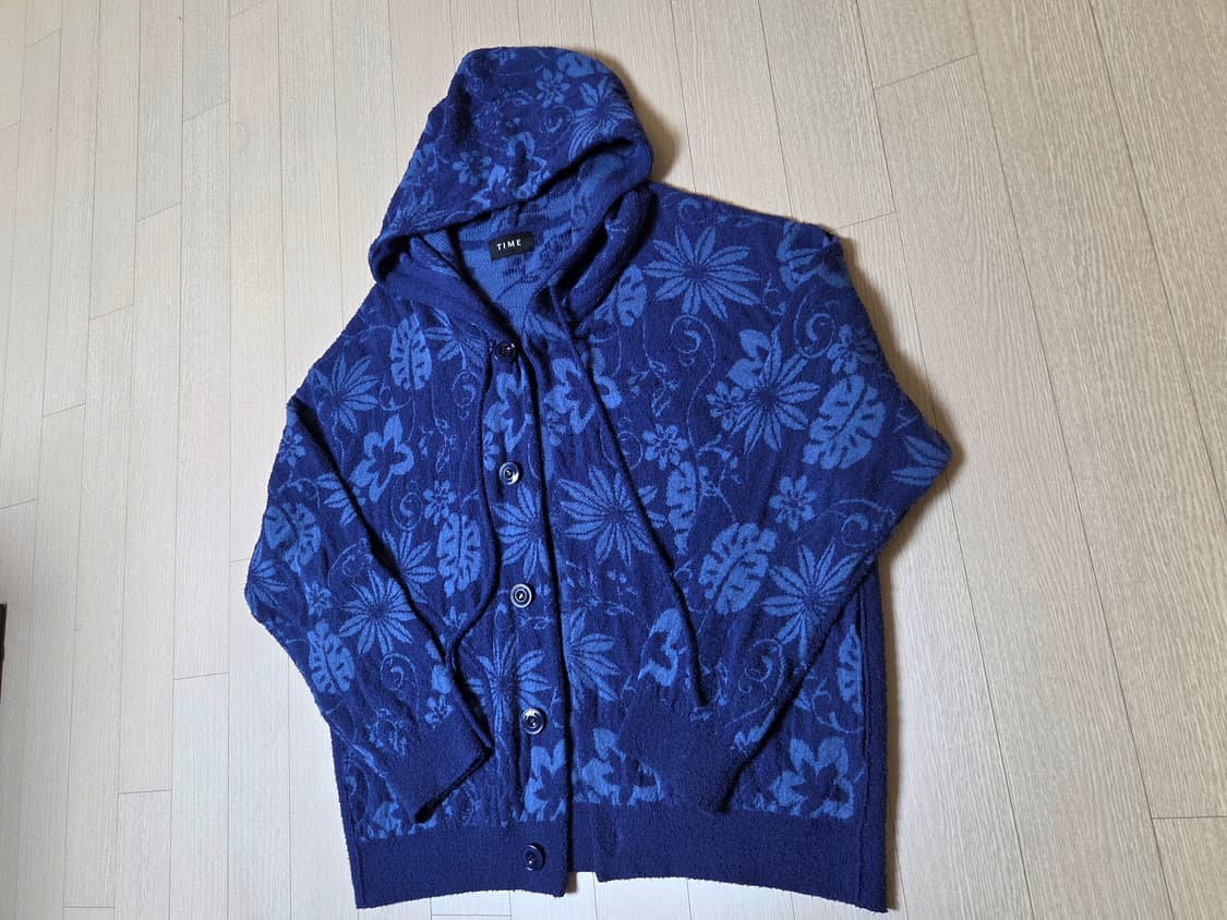 [정품] 타임옴므 플라워 디테일 테리 잉크 남성 후드 가디건 105 상품이미지5