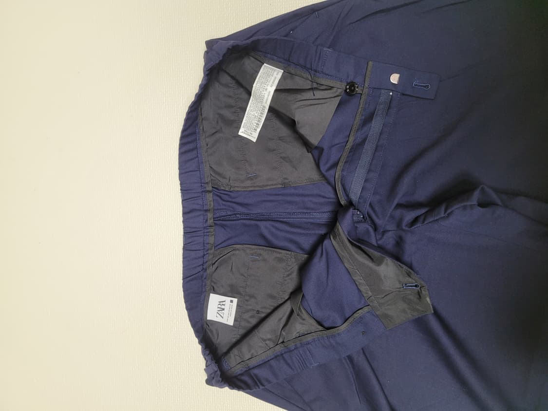 자라 ZARA 남자 하프밴딩 슬랙스 34 네이비 상품이미지5