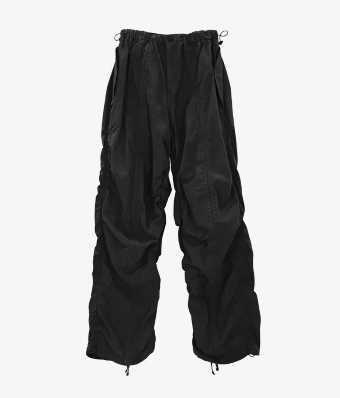 에즈이프 캘리 SHIRRING PARACHUTE PANTS BLACK 상품이미지2
