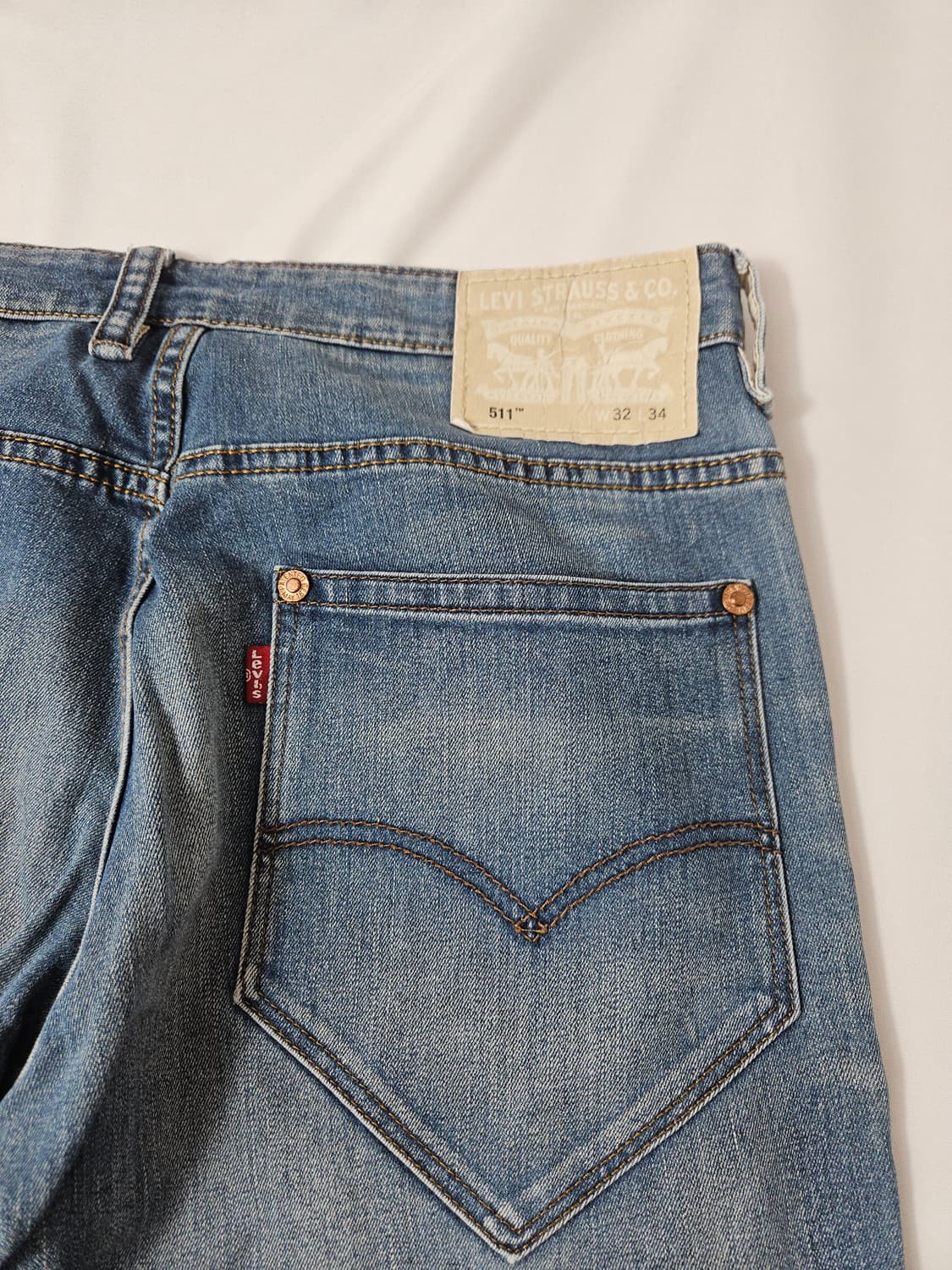 리바이스 511 워싱 크림탭 데님팬츠 진 청바지 빈티지 32x34 상품이미지3