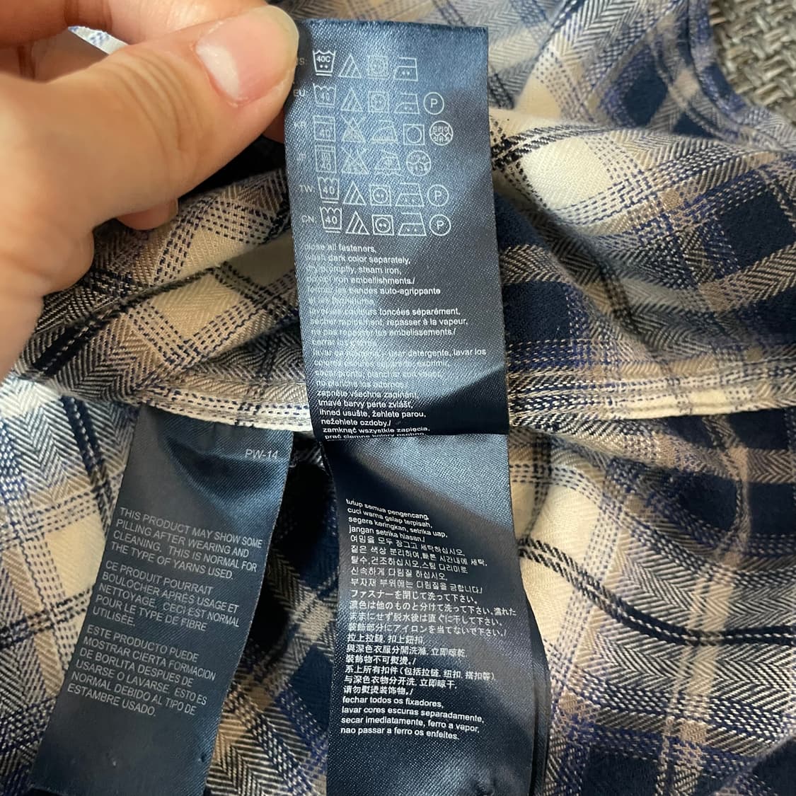 타미힐피거 블루 체크 레귤러핏 L 상품이미지7