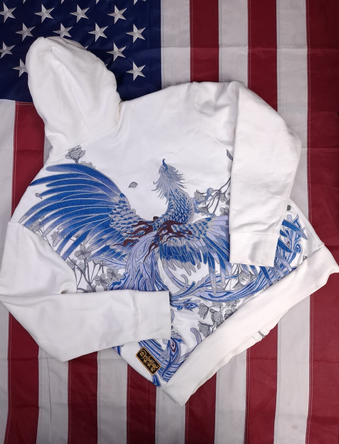 오리지날 카라쿠리 타마시 자수 봉황 오리엔탈 후드자켓 상품이미지1