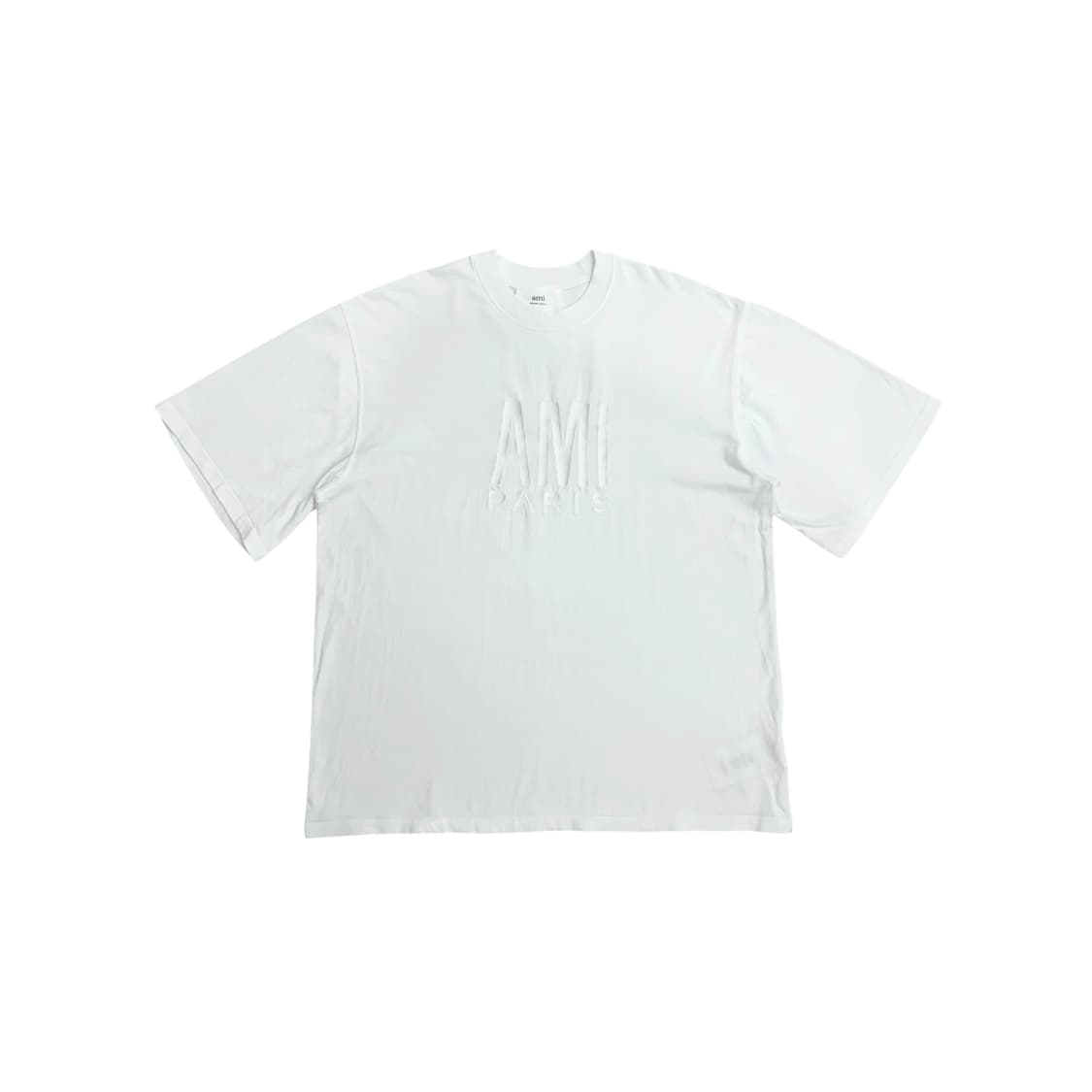 AMI 아미 파리 화이트 빅로고 반팔 티셔츠 (오버핏 M) 상품이미지1