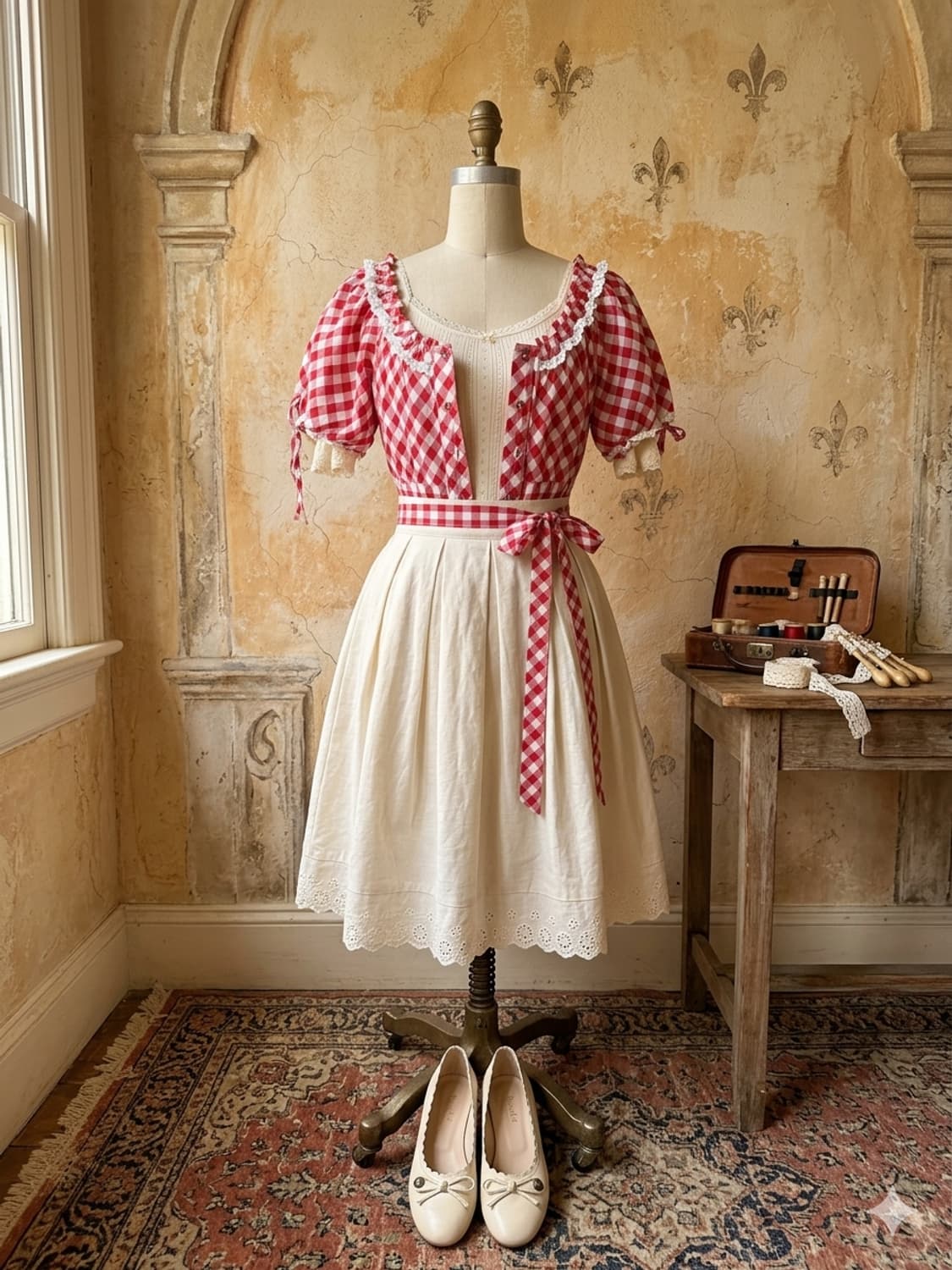 Brandl Tracht 체크 블라우스 상품이미지2